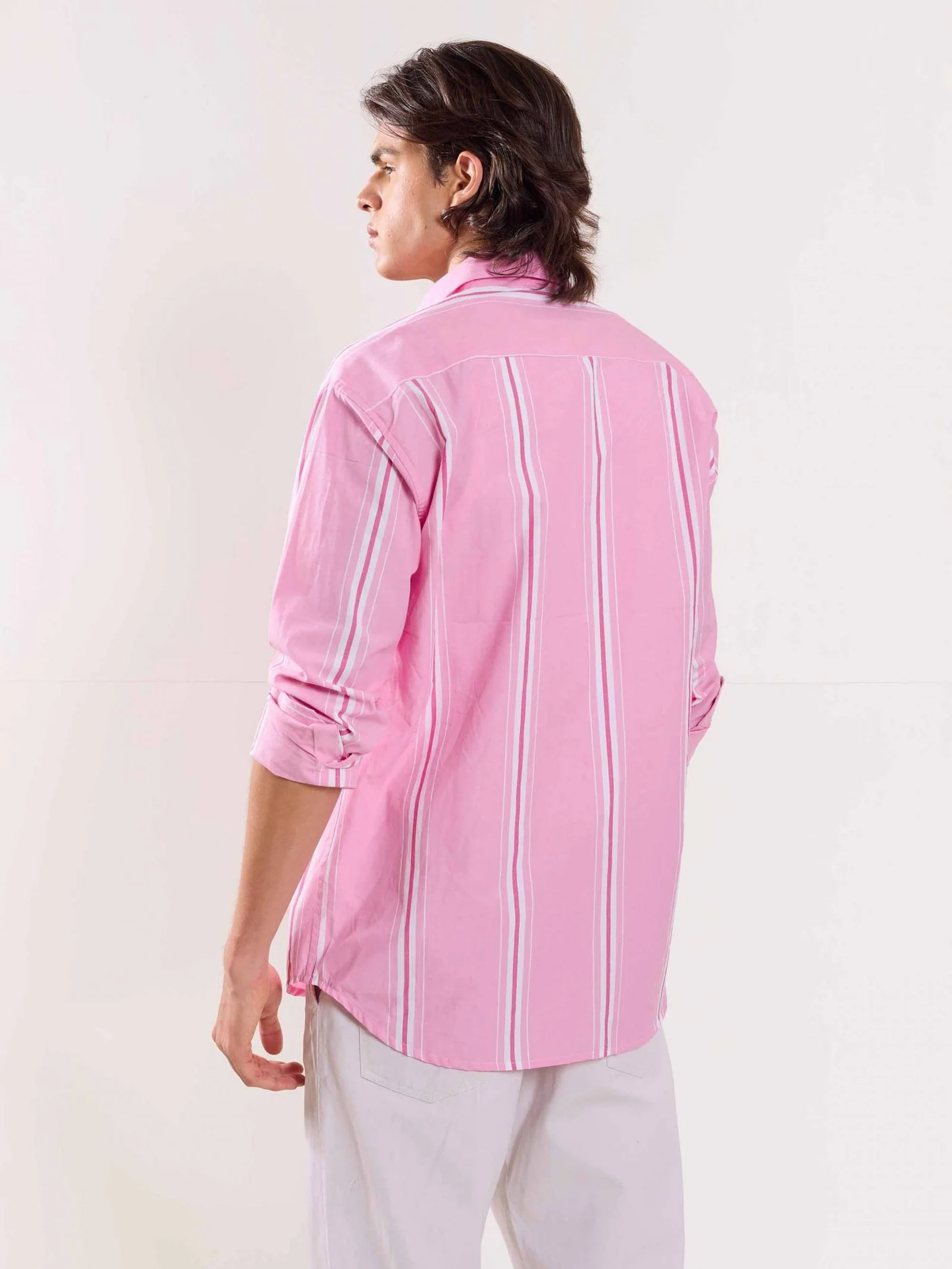 Pink Striped Poplin Shirt - Image 6