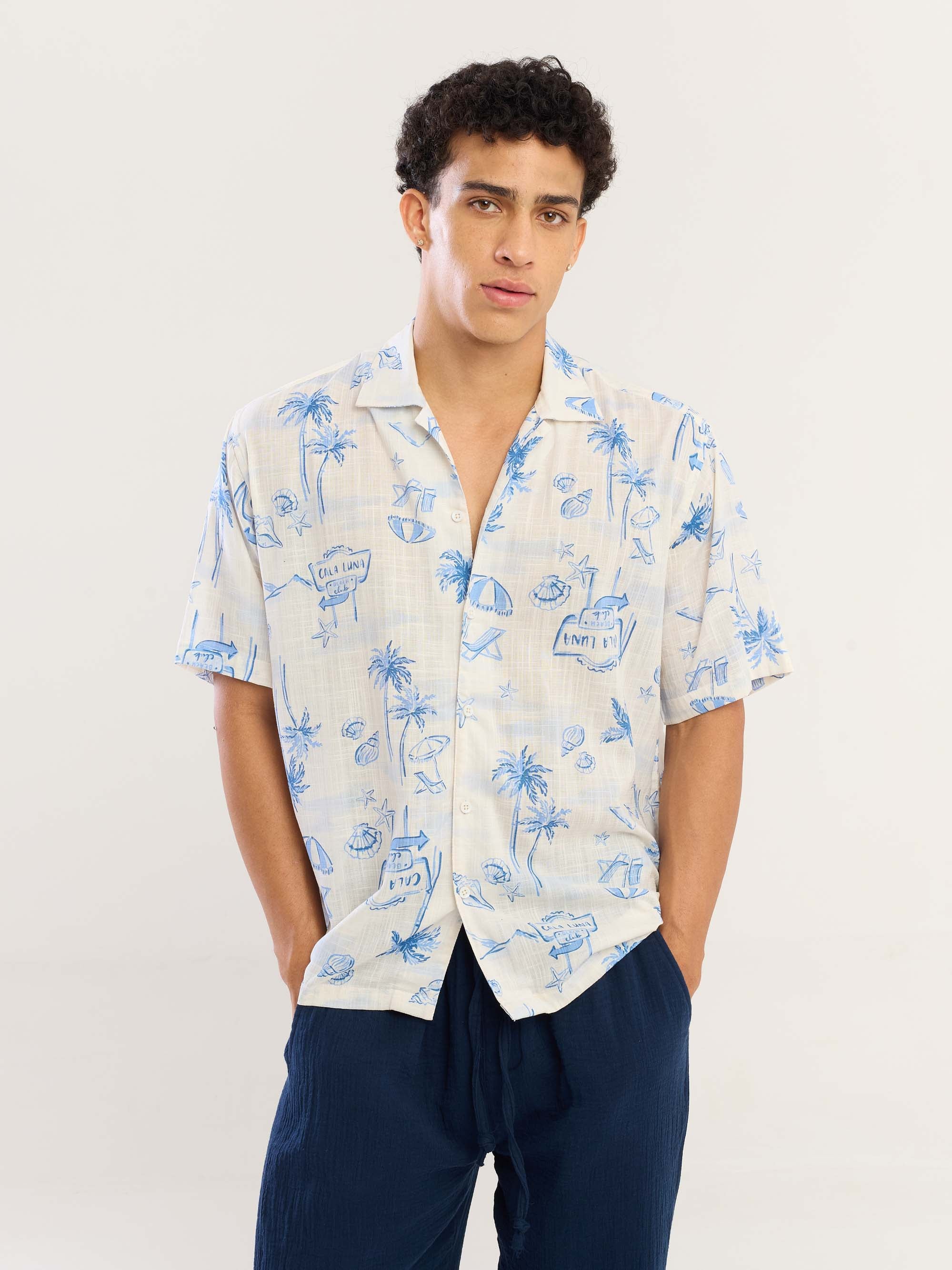 Postcard Paradise Printed Shirt - Image 2