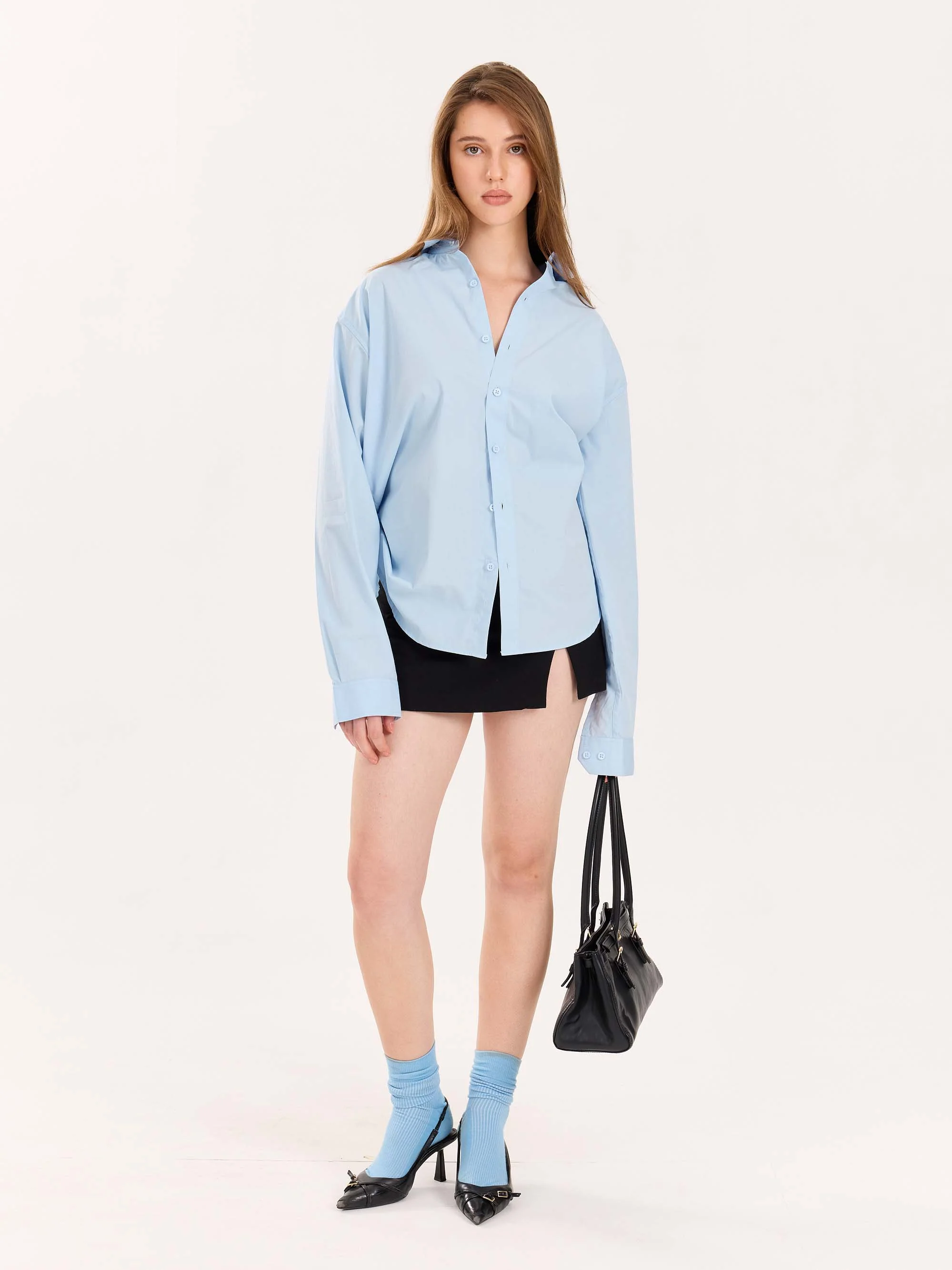 Powder Blue Poplin Shirt - Image 3