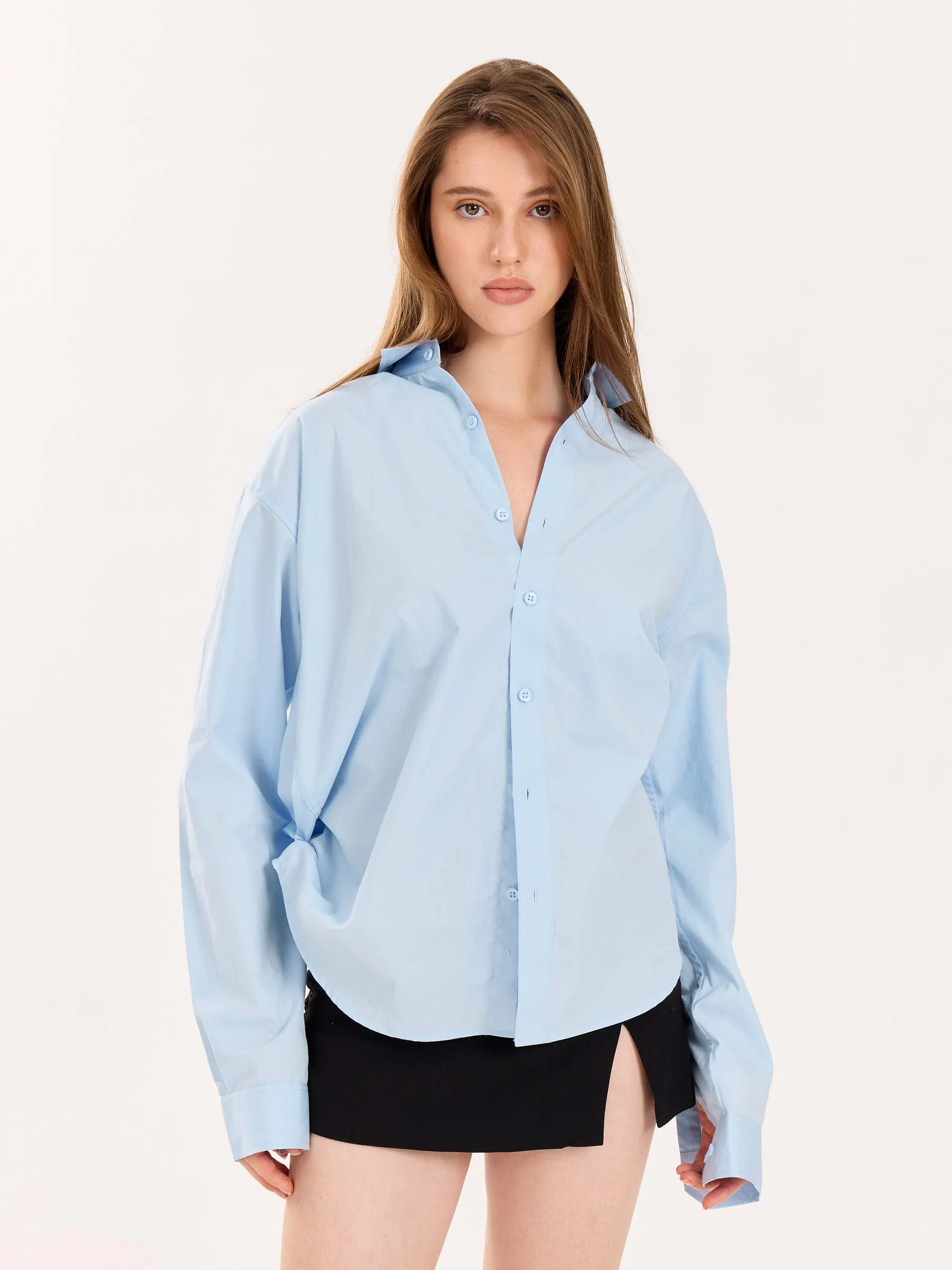 Powder Blue Poplin Shirt - Image 4