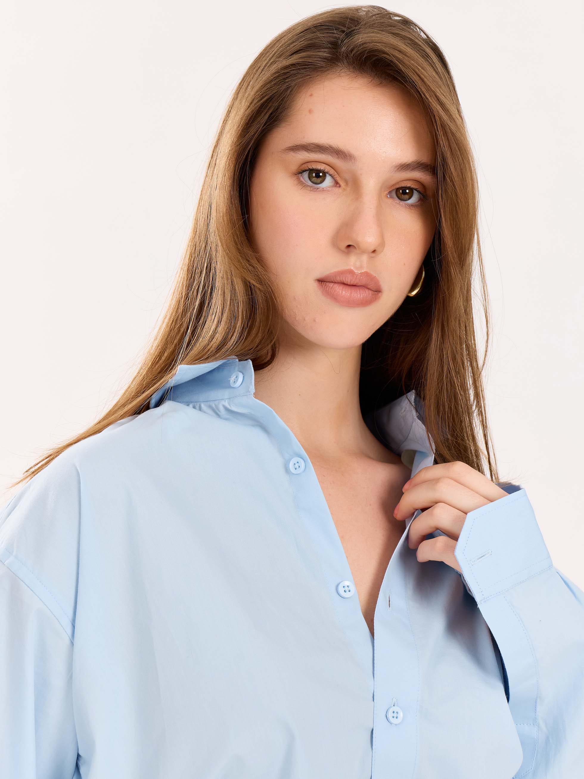 Powder Blue Poplin Shirt - Image 5