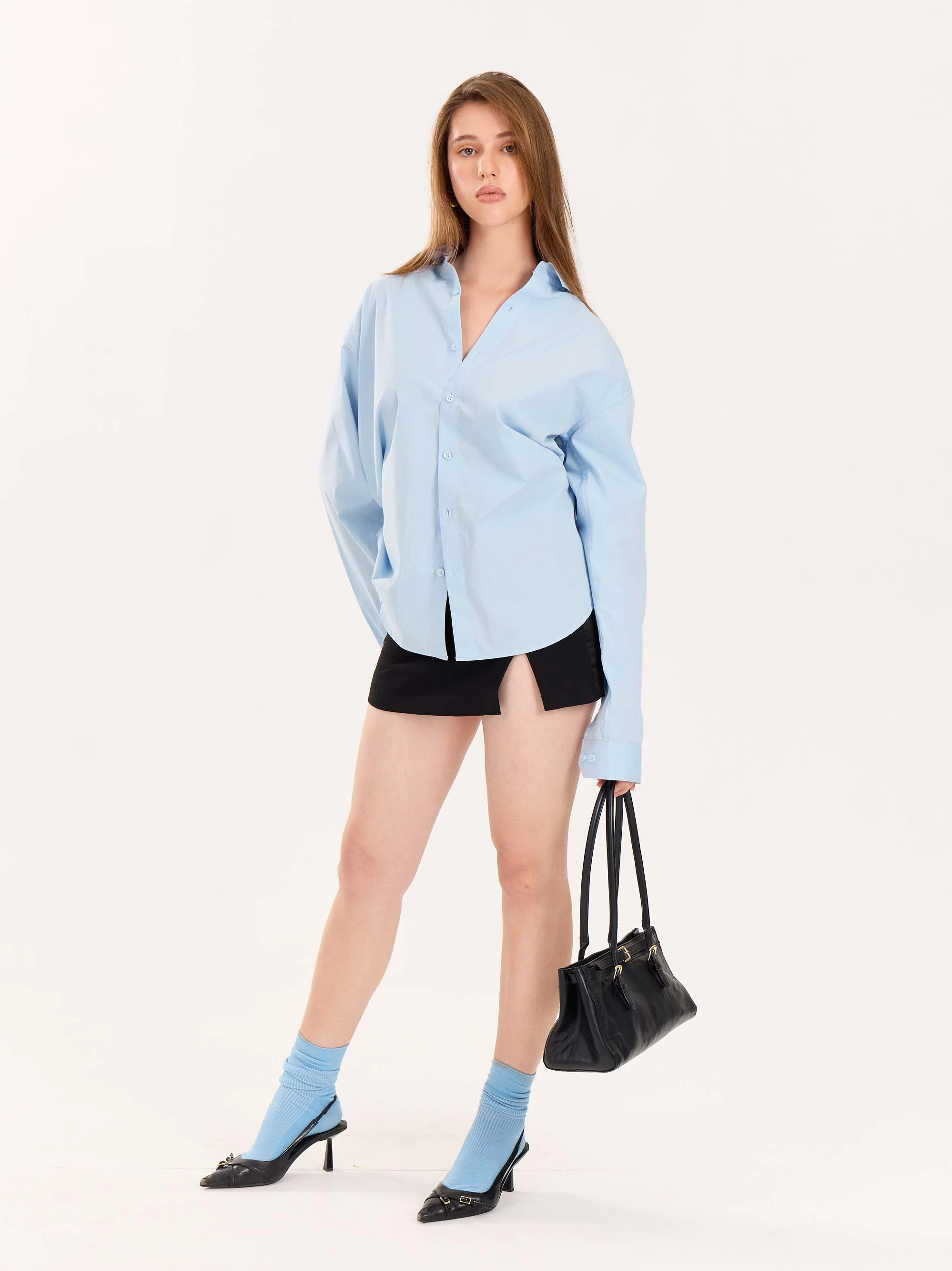 Powder Blue Poplin Shirt - Image 6