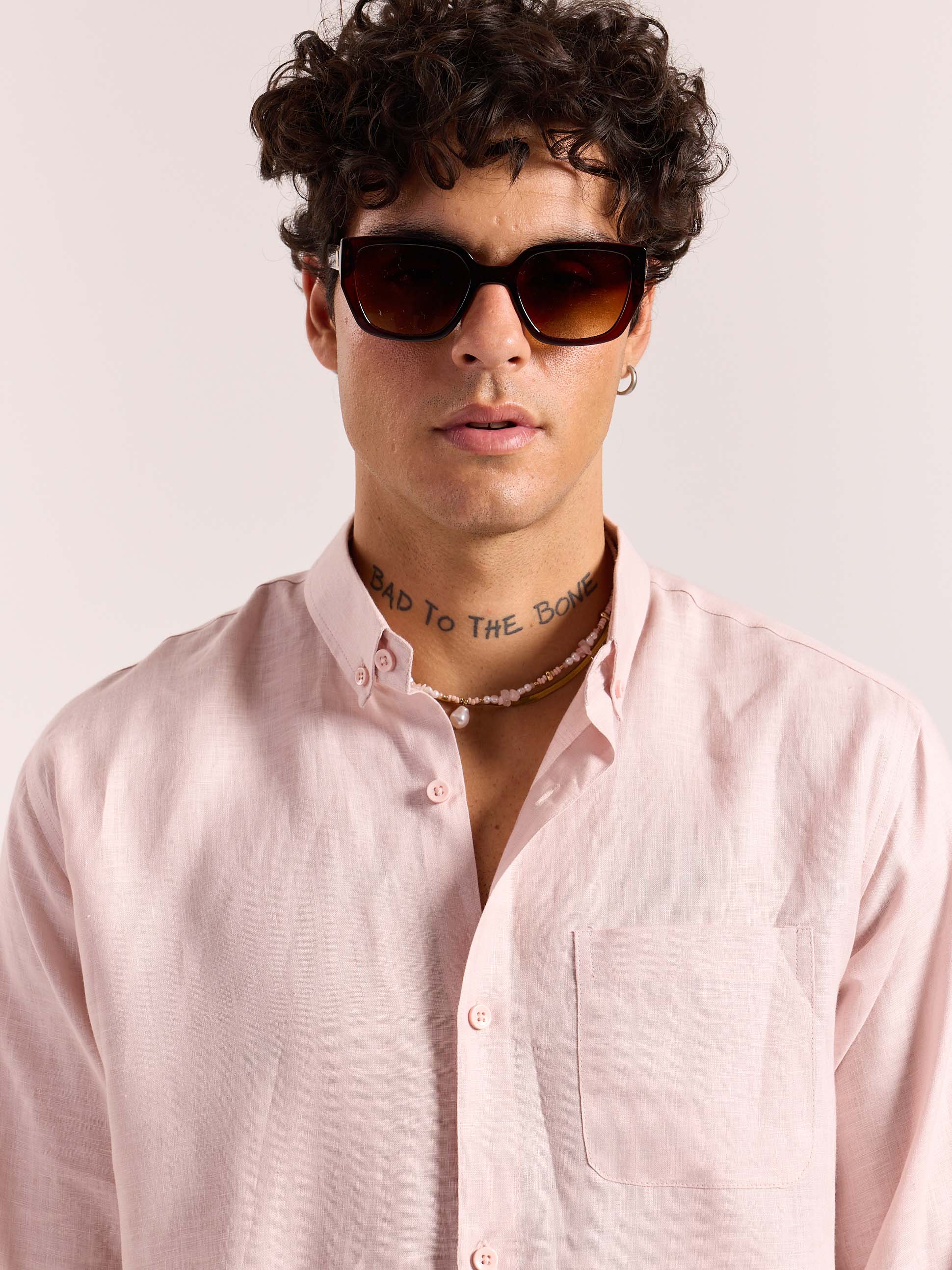 Powder Pink 60s Lea Linen Shirt ( Pre-Order ) - Image 6