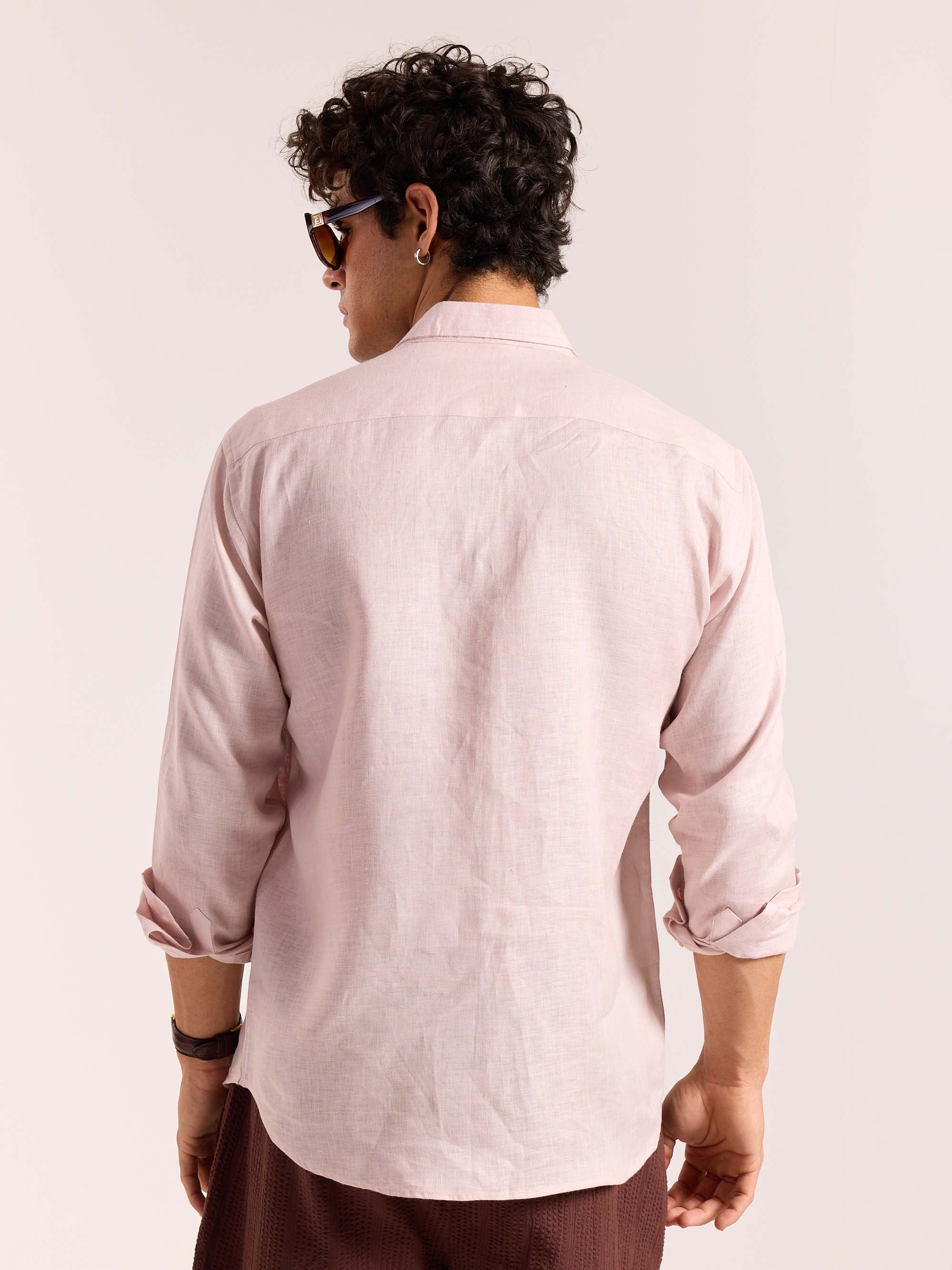 Powder Pink 60s Lea Linen Shirt ( Pre-Order ) - Image 8