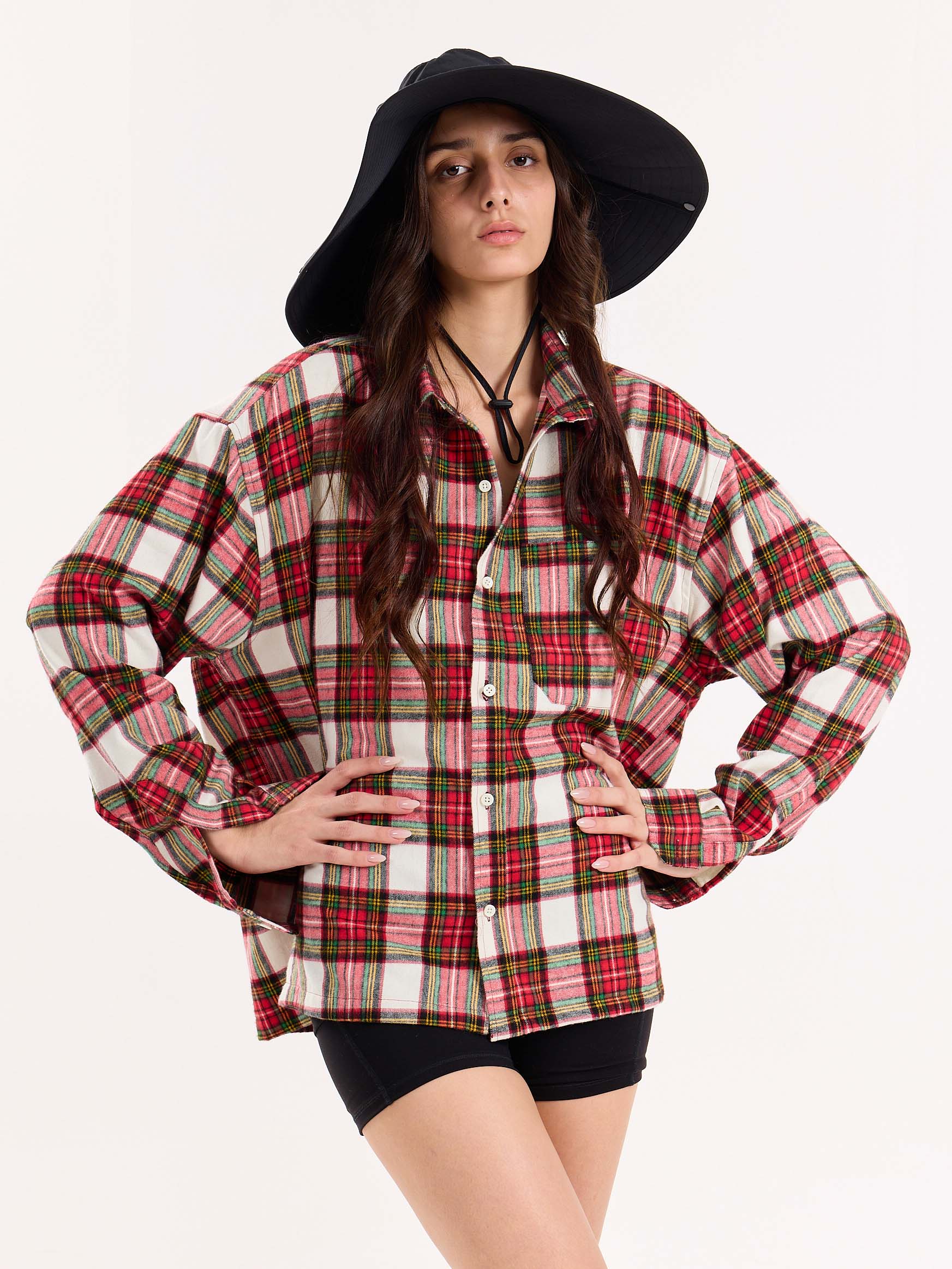 Red Checkered Flannel Overshirt - Image 4