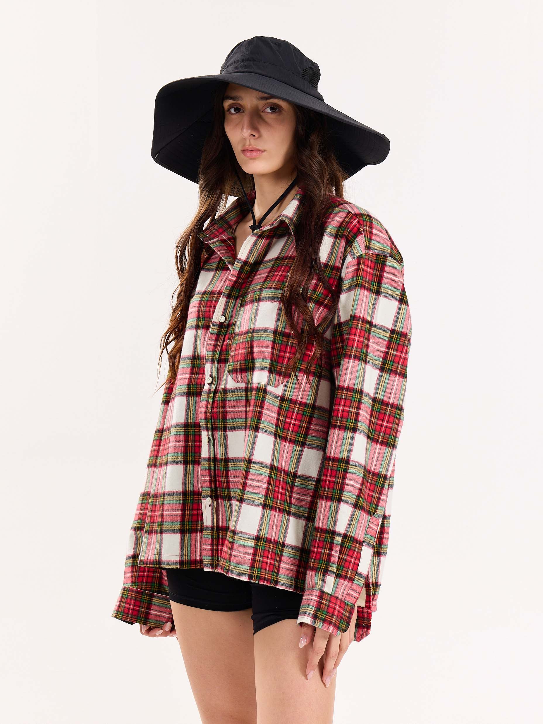 Red Checkered Flannel Overshirt - Image 6