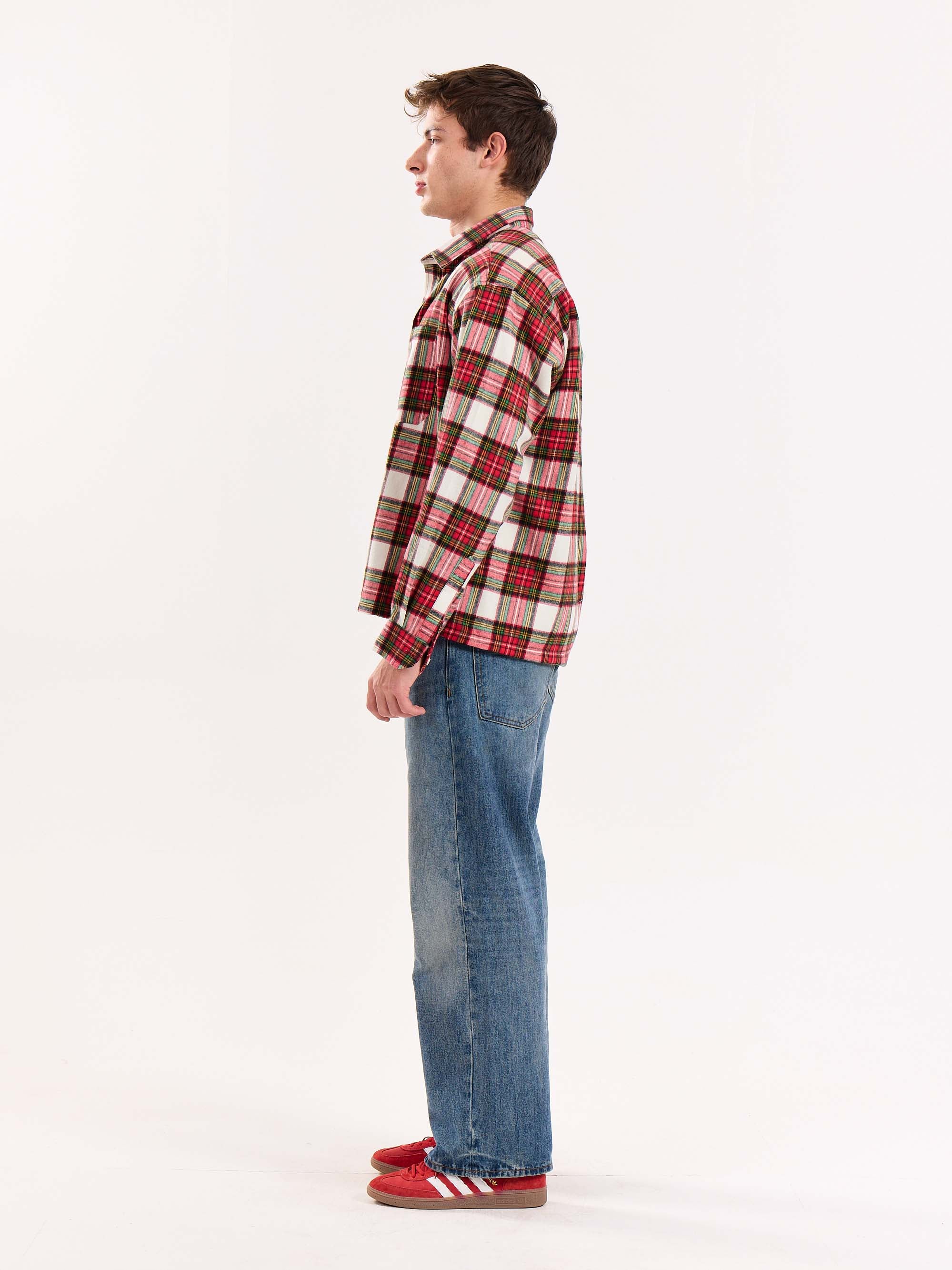 Red Checkered Flannel Overshirt - Image 7