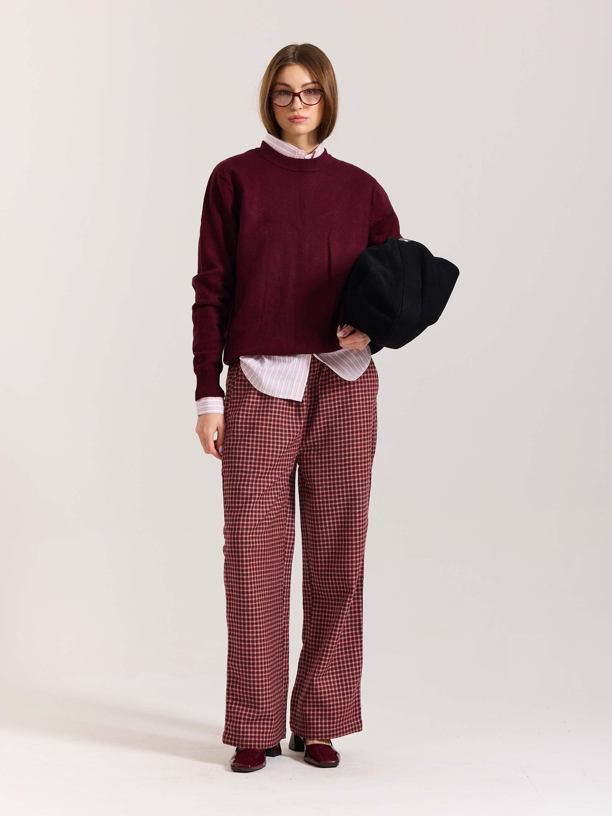 Red Checkered Woolen Pants - Image 2
