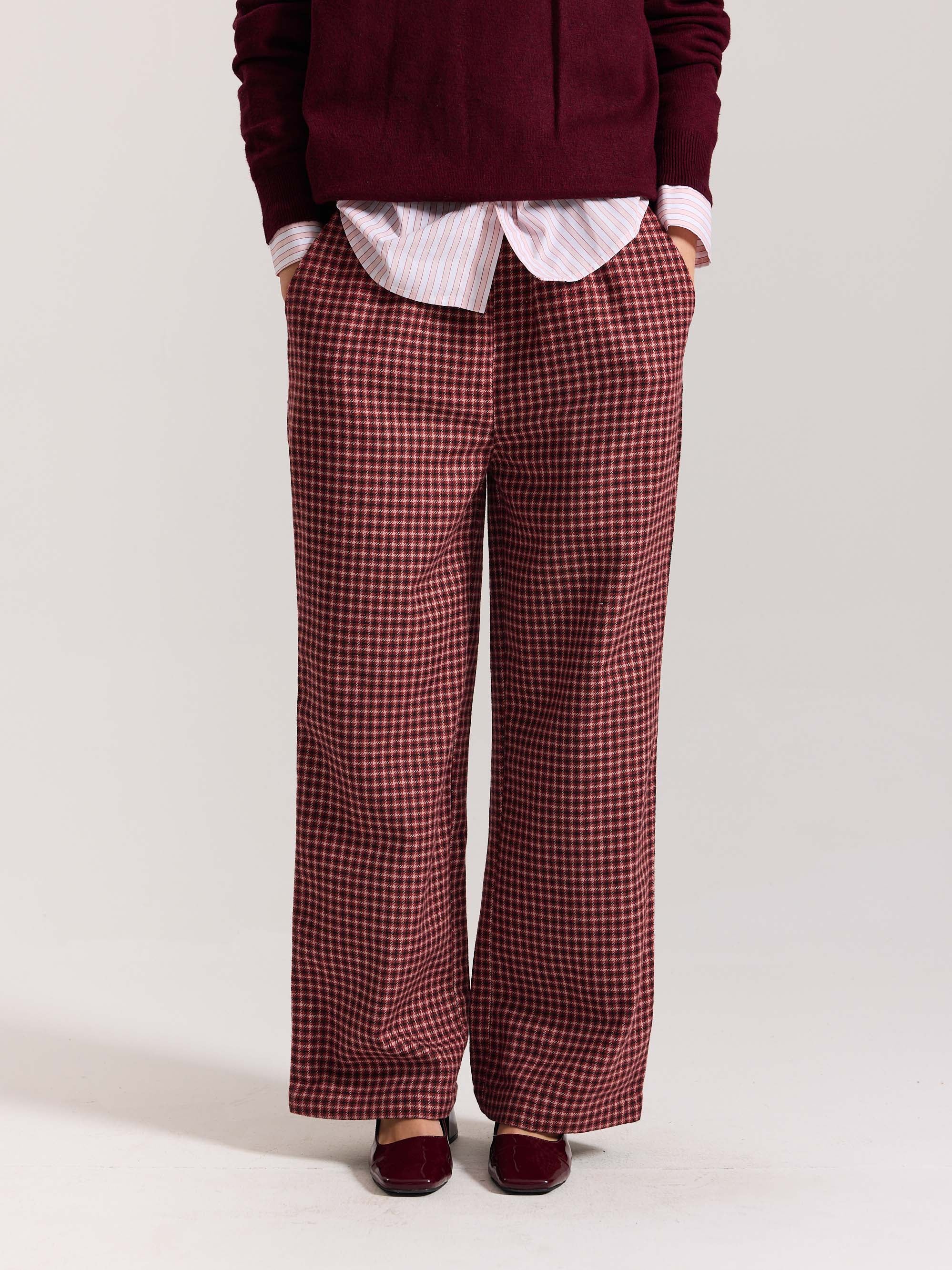 Red Checkered Woolen Pants - Image 4
