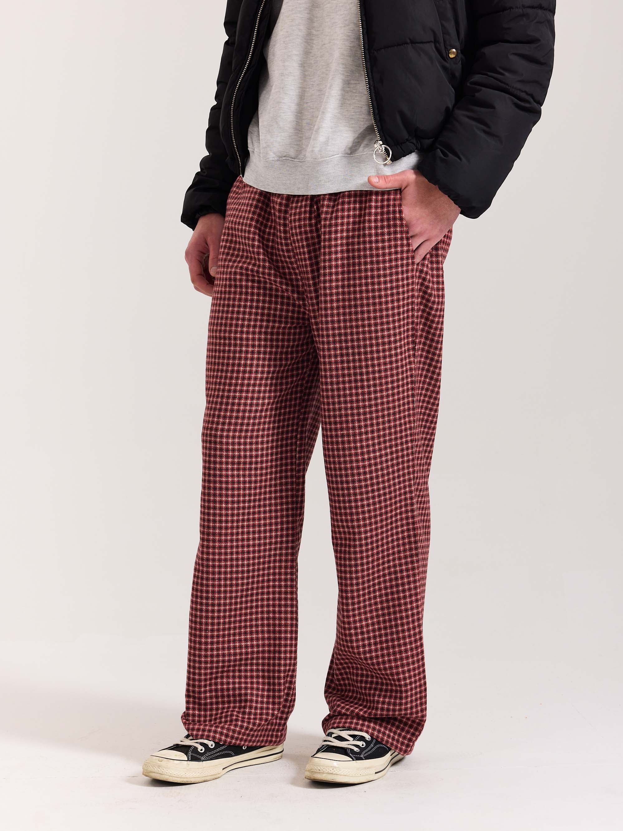 Red Checkered Woolen Pants - Image 5