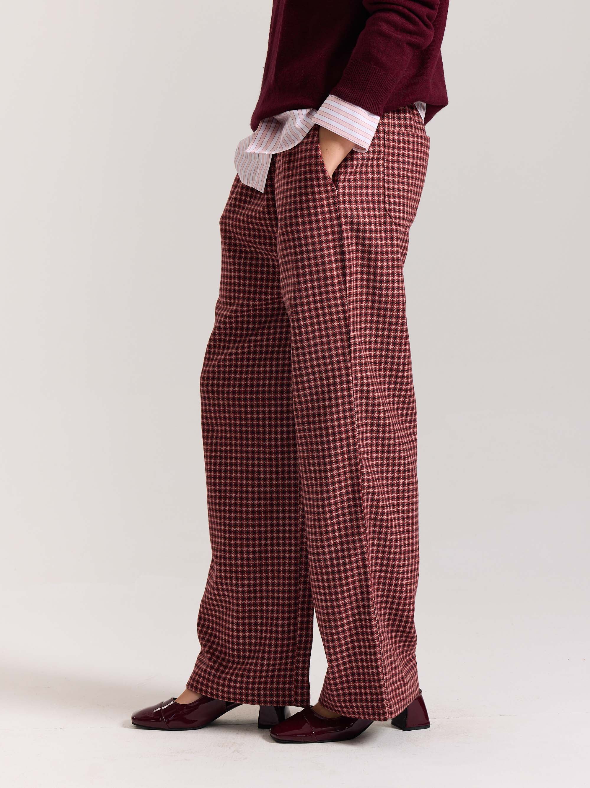 Red Checkered Woolen Pants - Image 6