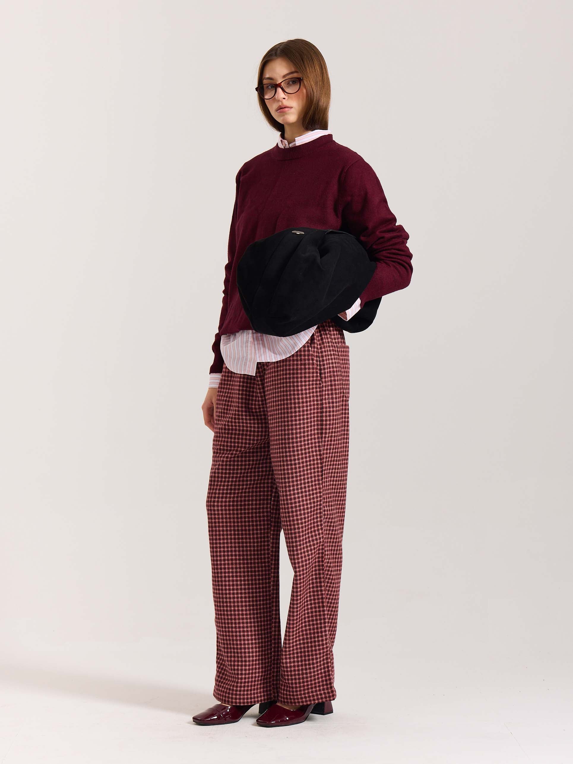 Red Checkered Woolen Pants - Image 7