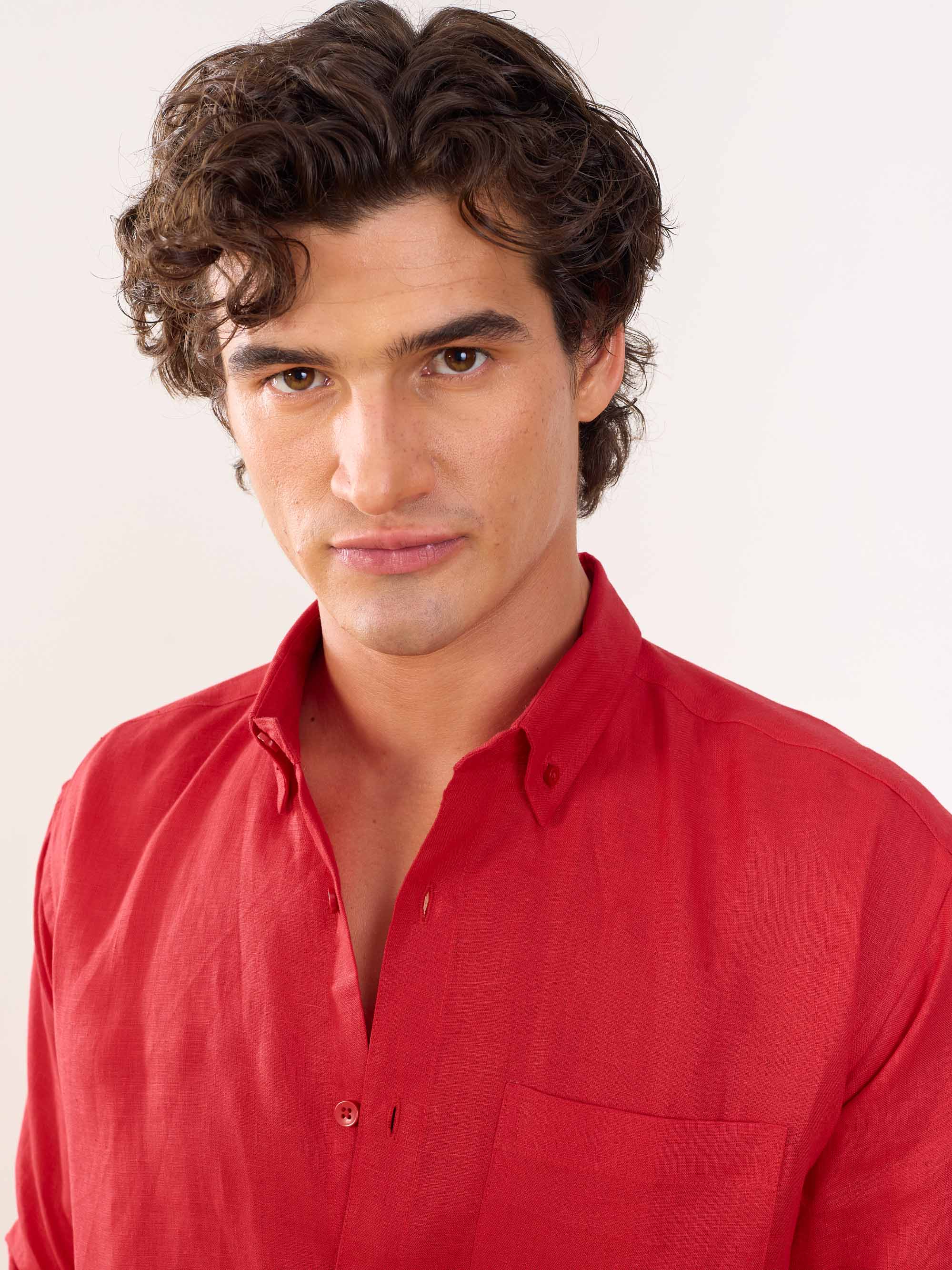 Red Irish Linen Shirt - Image 4