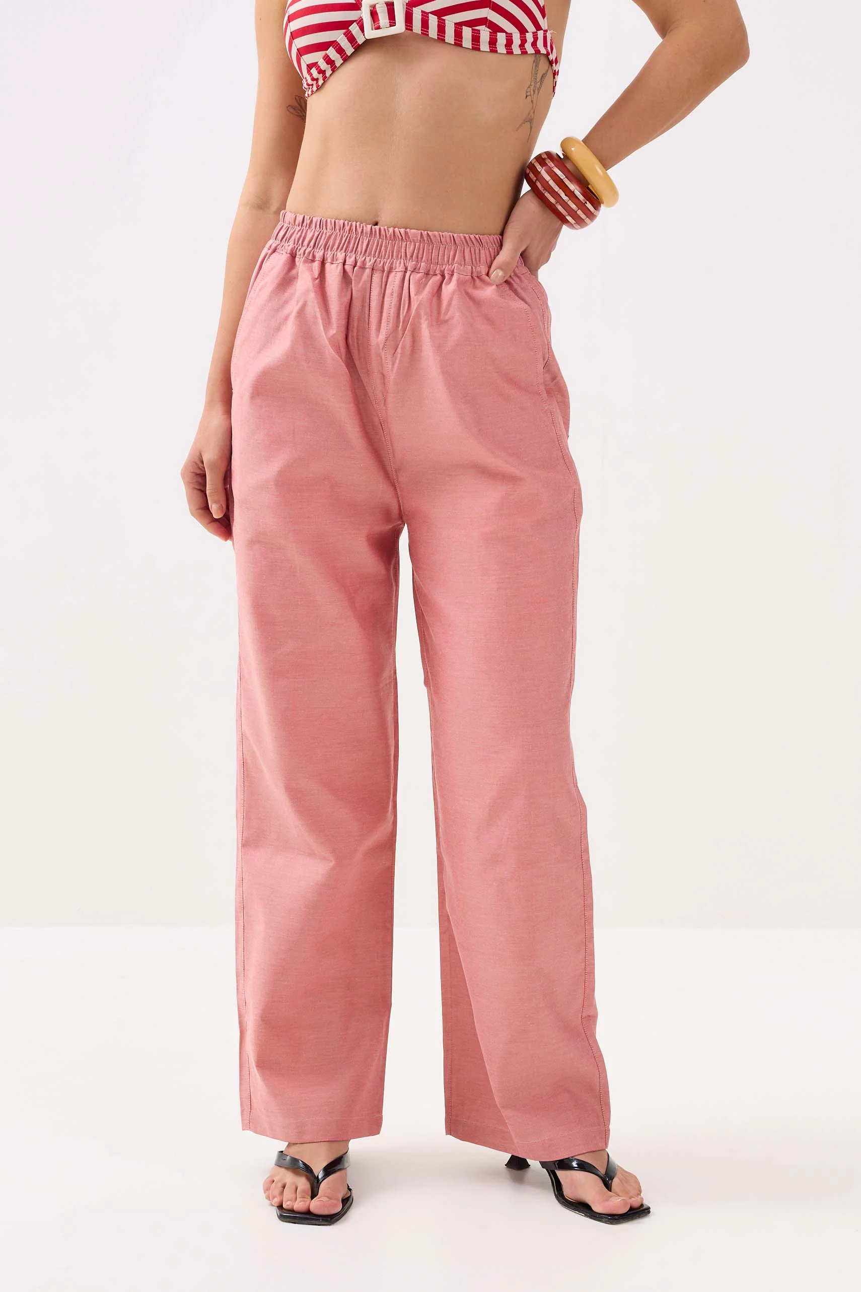 Red Oxford Pull-on Pants - Image 4