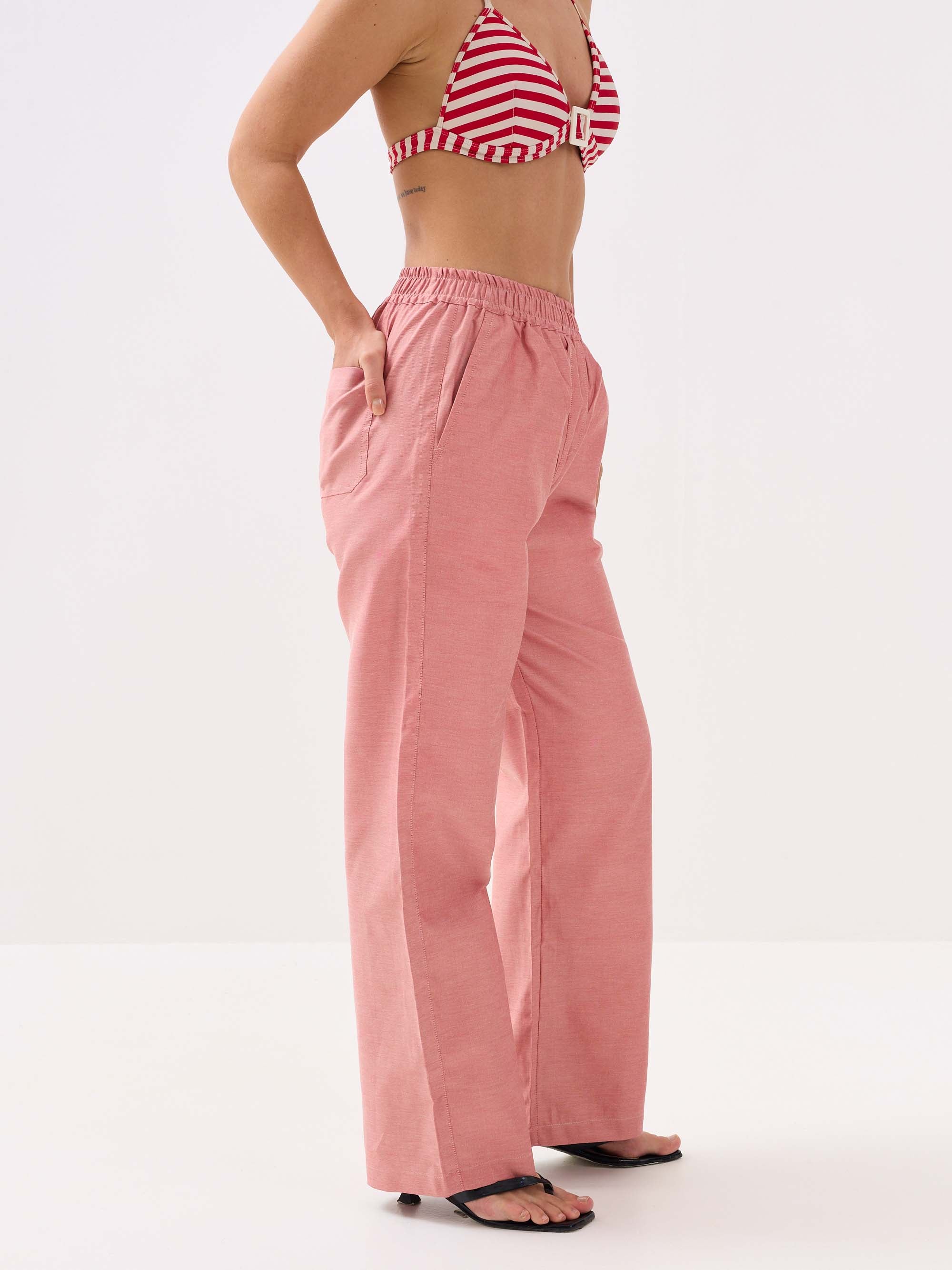 Red Oxford Pull-on Pants - Image 6