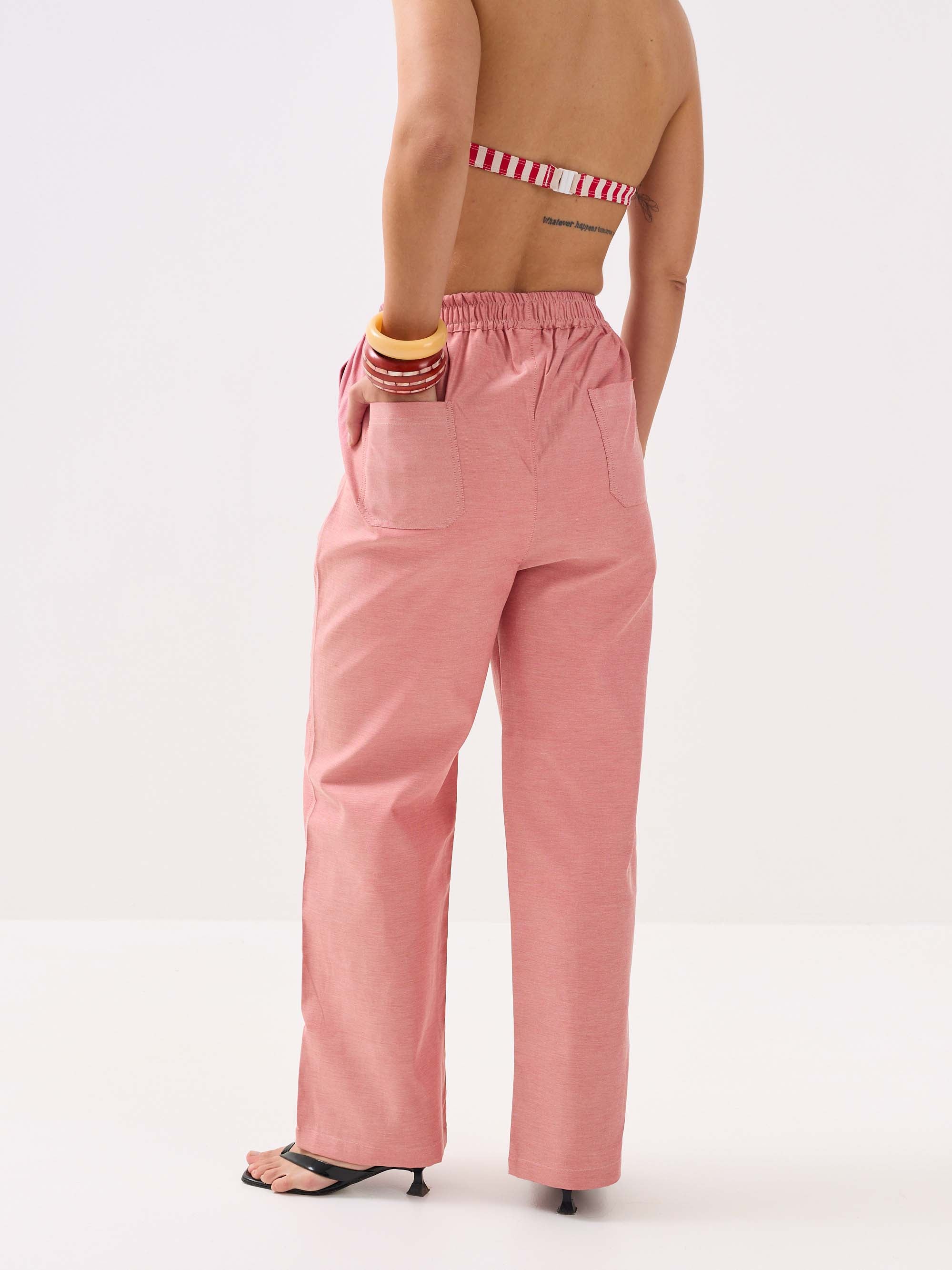 Red Oxford Pull-on Pants - Image 8