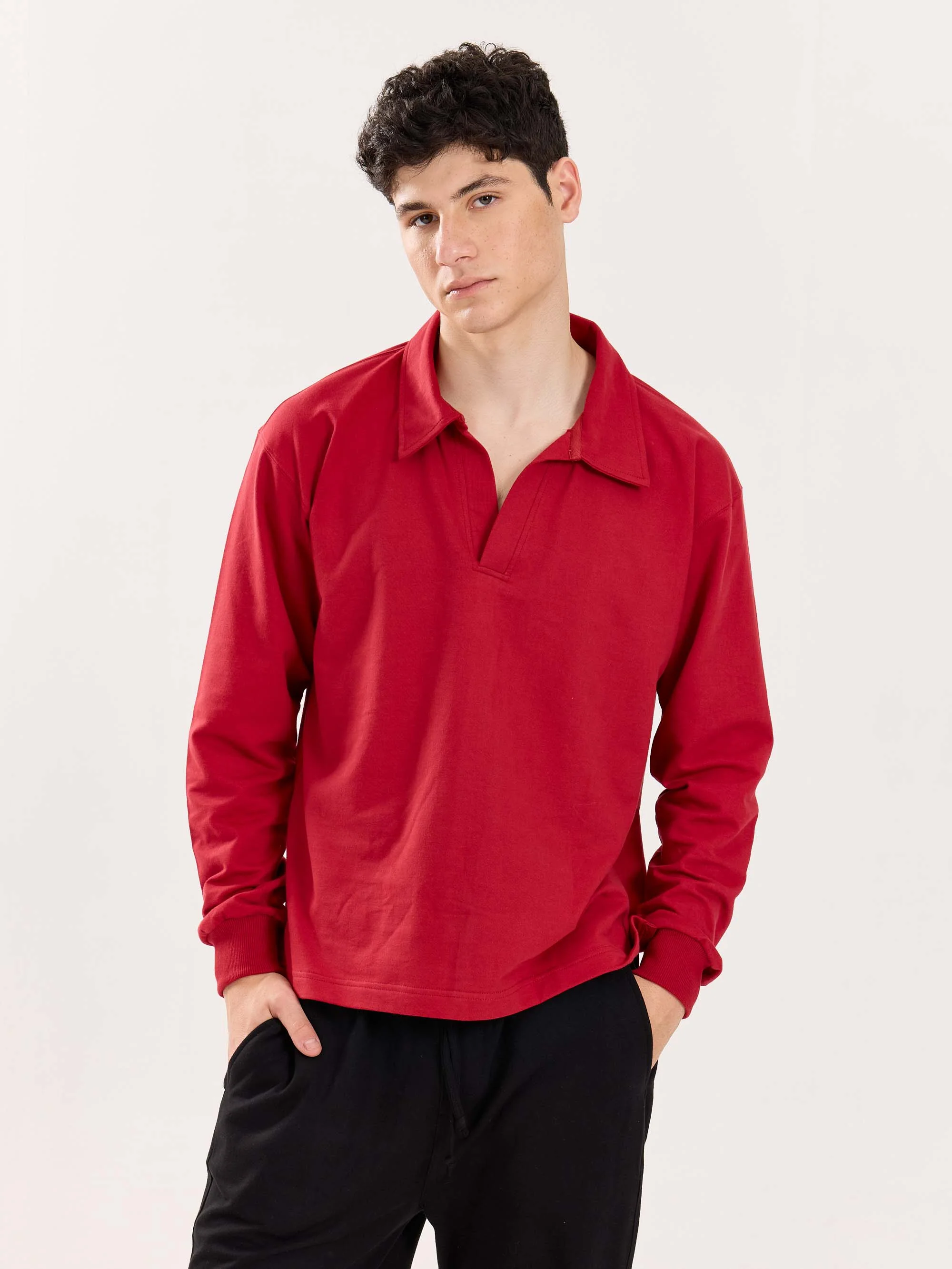 Red Terry Polo Tee - Image 3