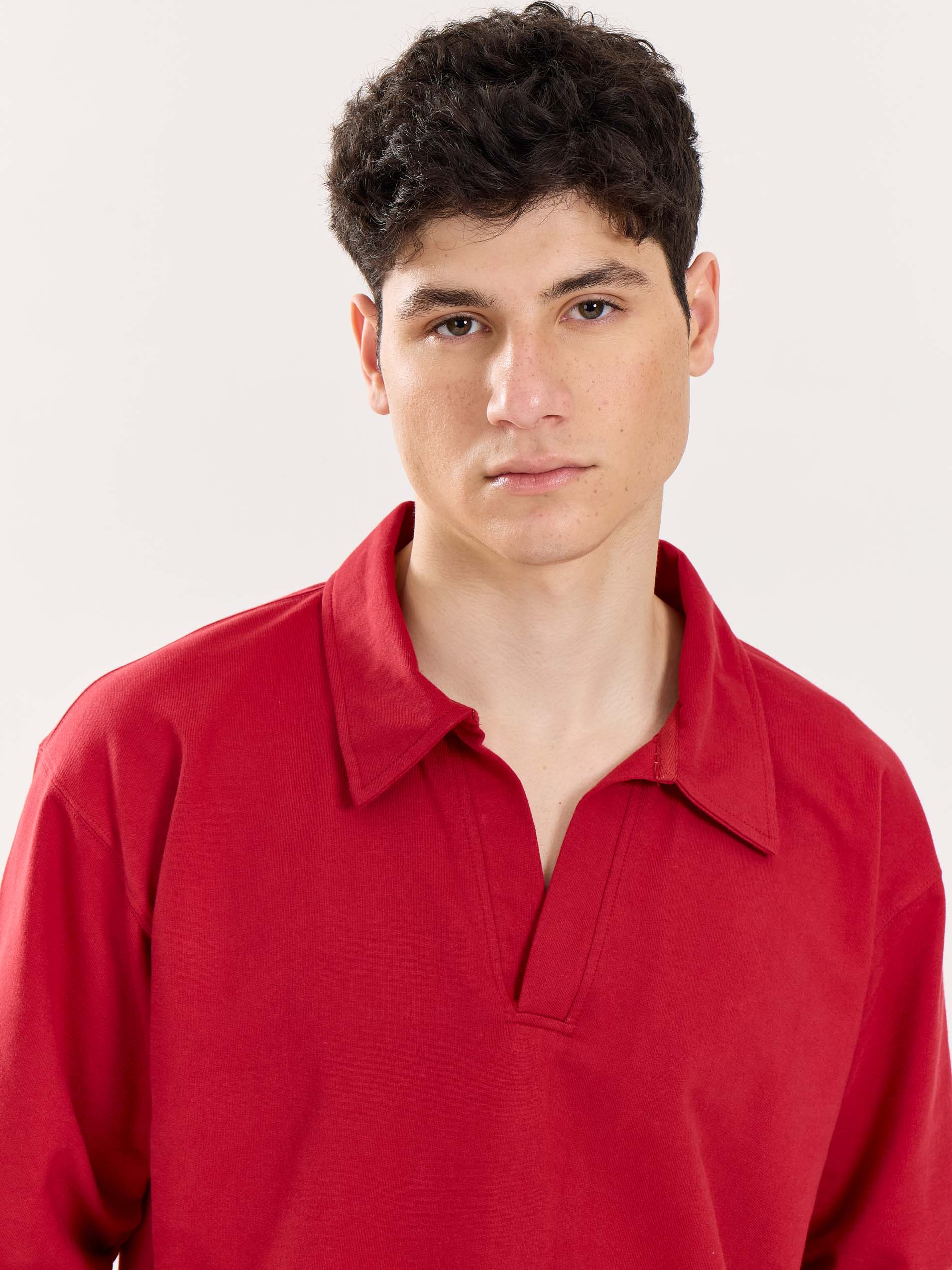 Red Terry Polo Tee - Image 5