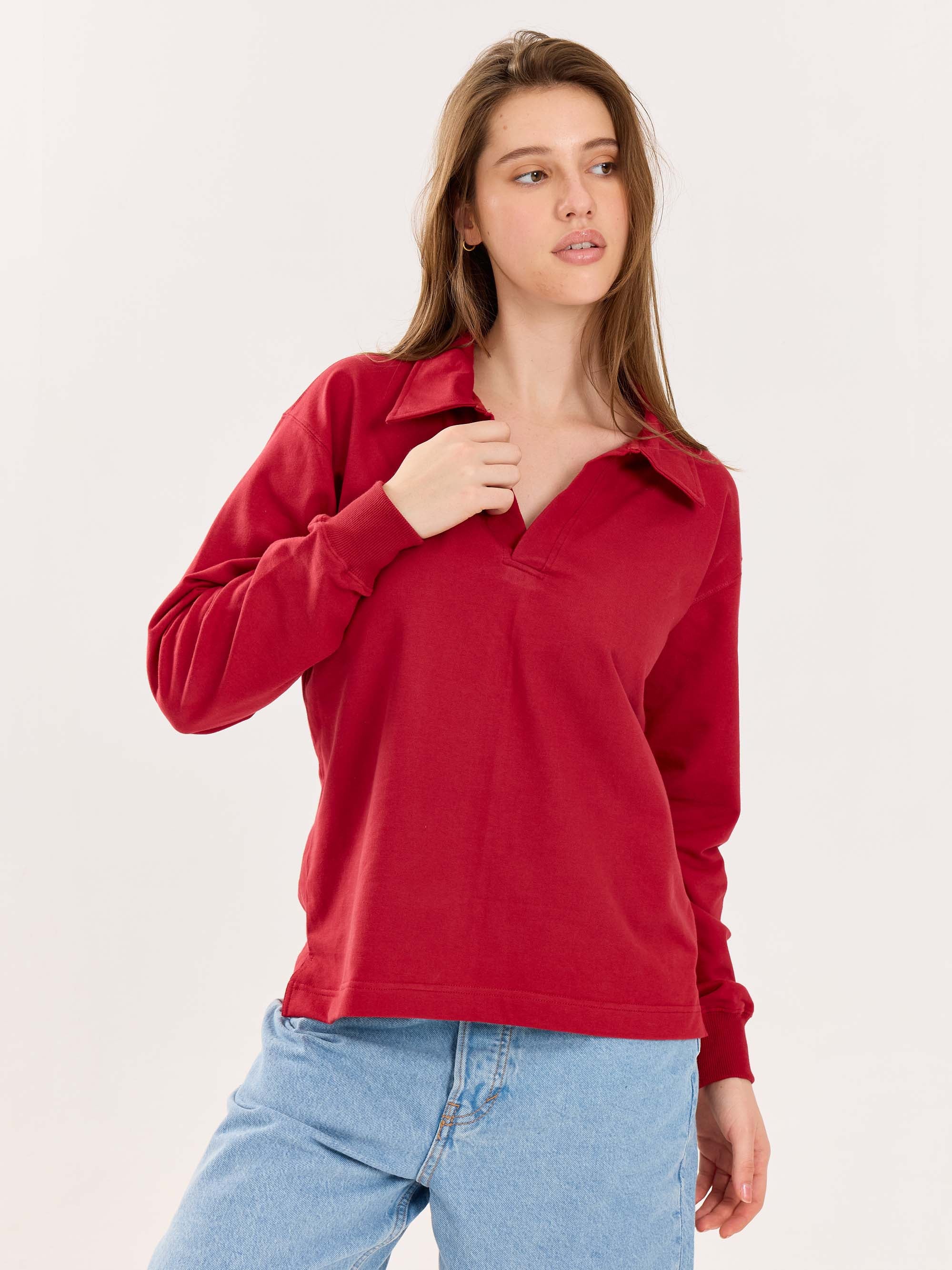 Red Terry Polo Tee - Image 6