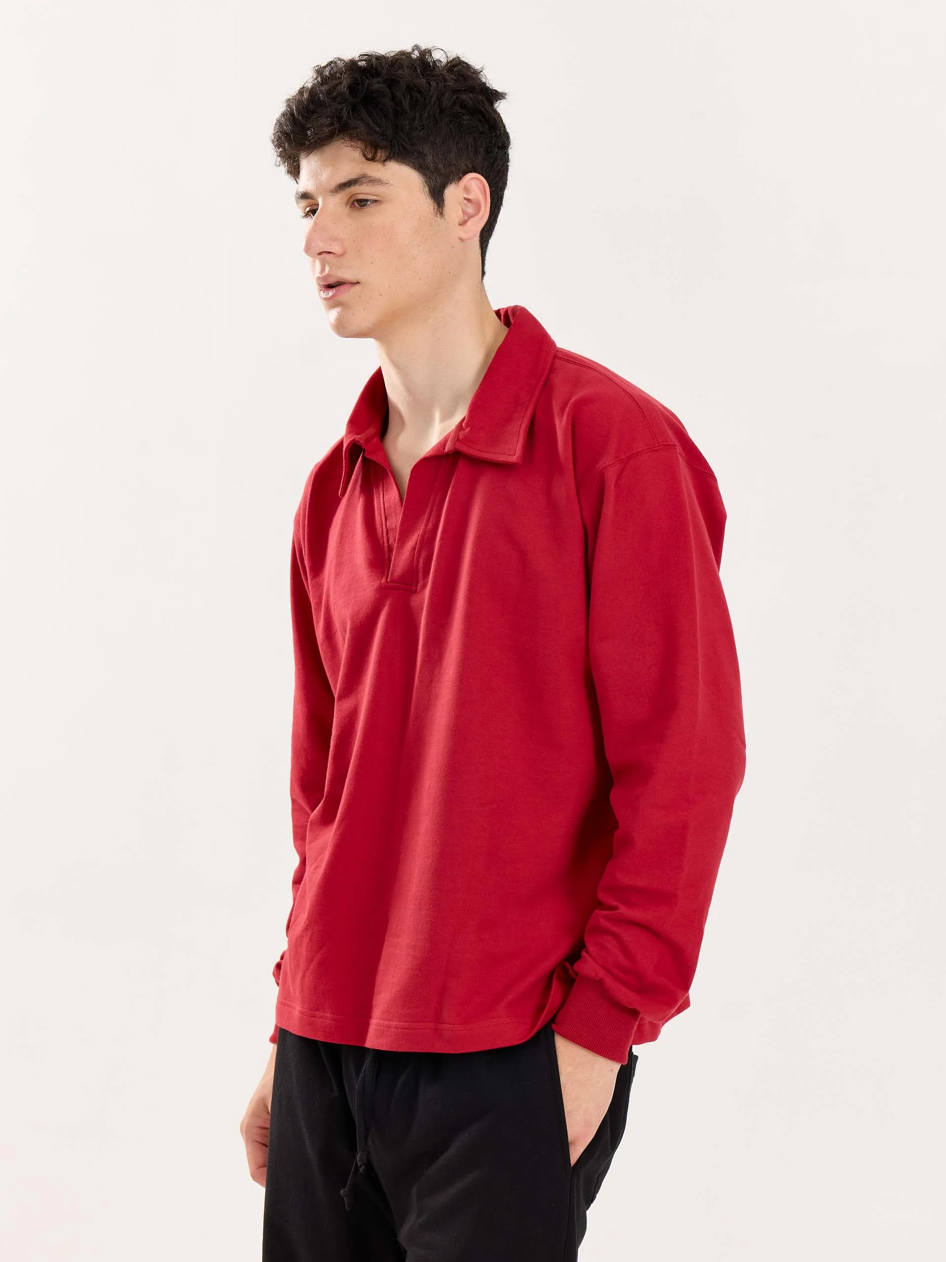 Red Terry Polo Tee - Image 7