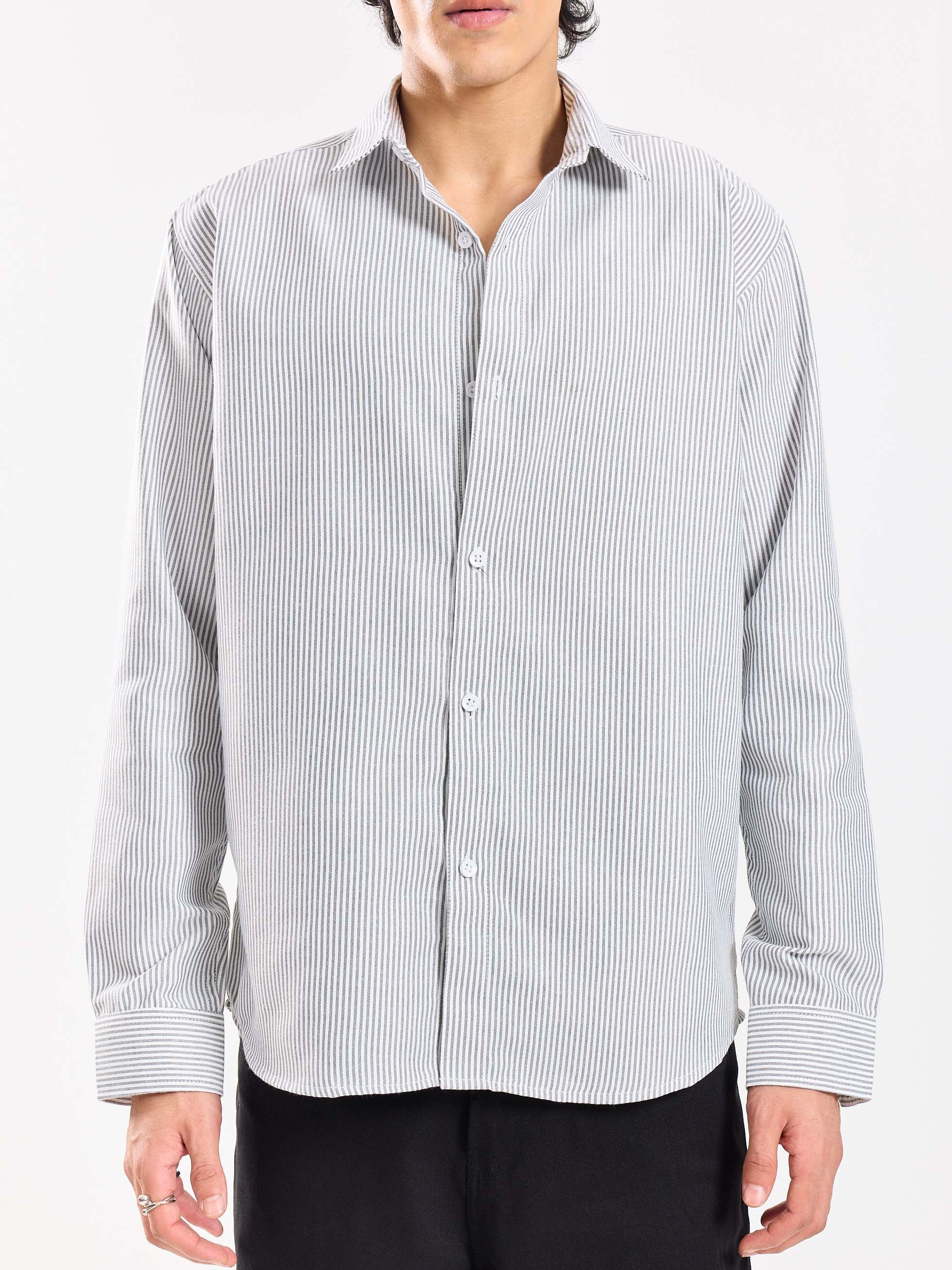 Relaxed Fit Black Striped Shirt - Image 5