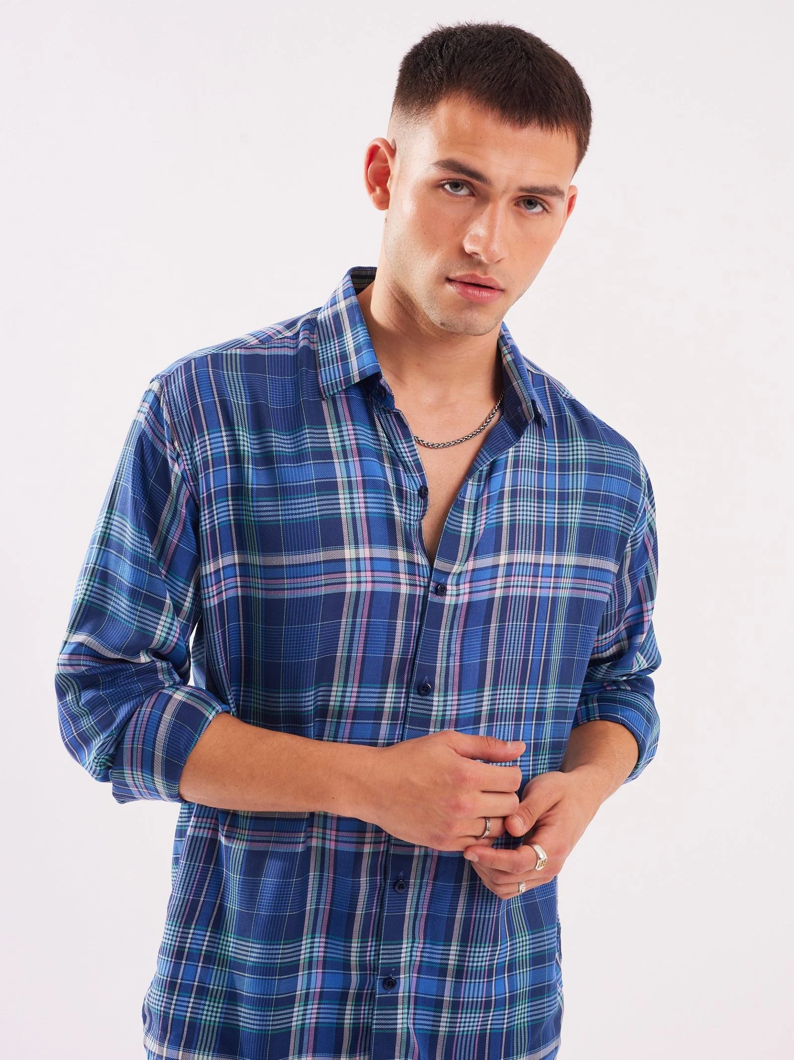 Relaxed Fit Checked Shirt - Image 4