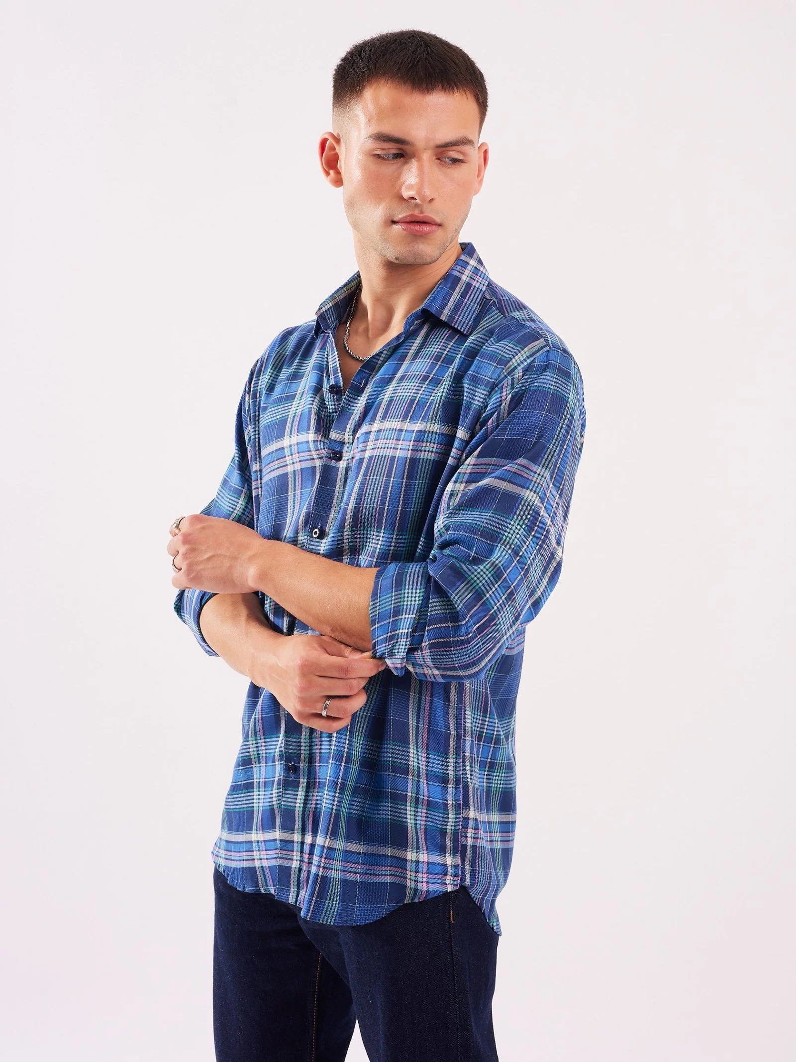 Relaxed Fit Checked Shirt - Image 5