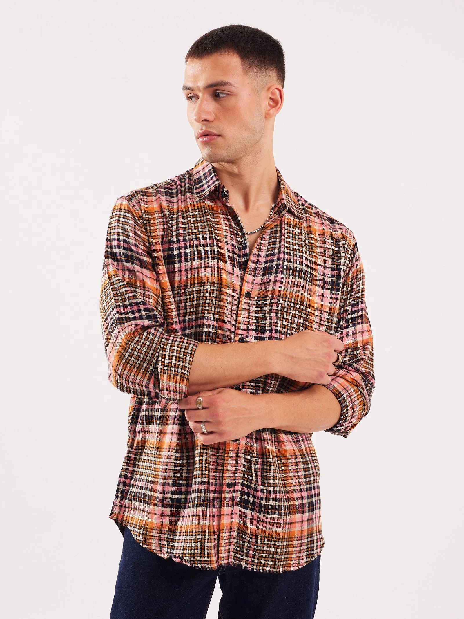 Relaxed Fit Checked Shirt - Image 3