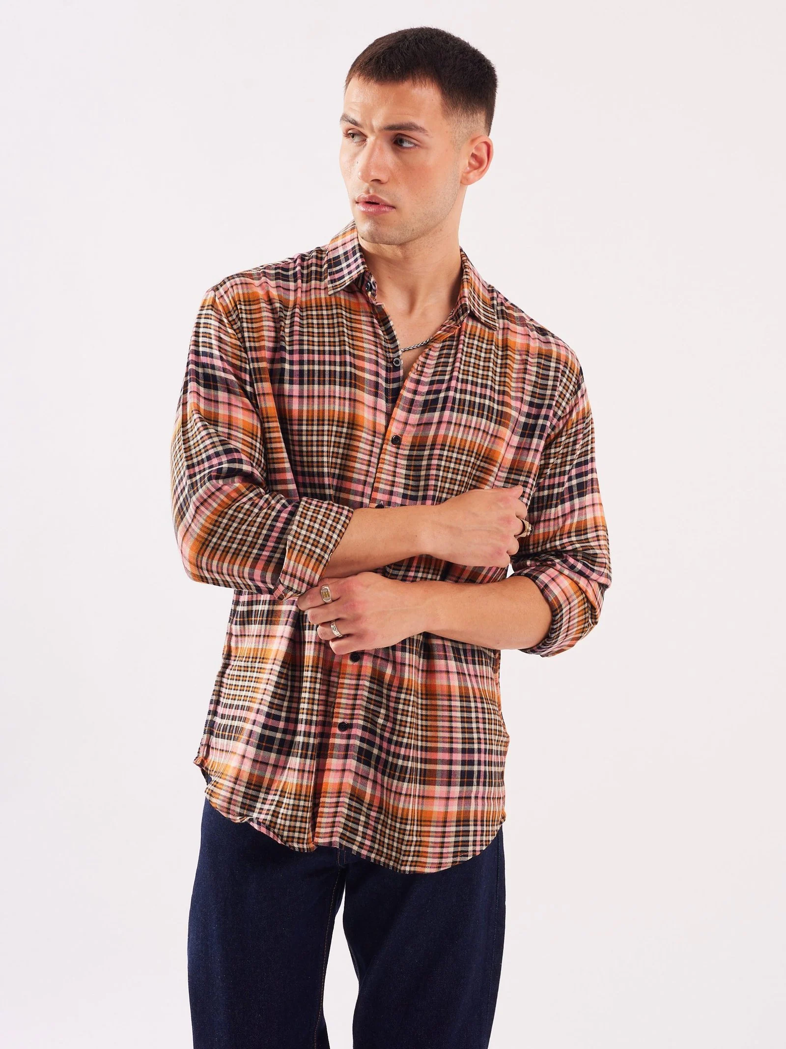 Relaxed Fit Checked Shirt - Image 5