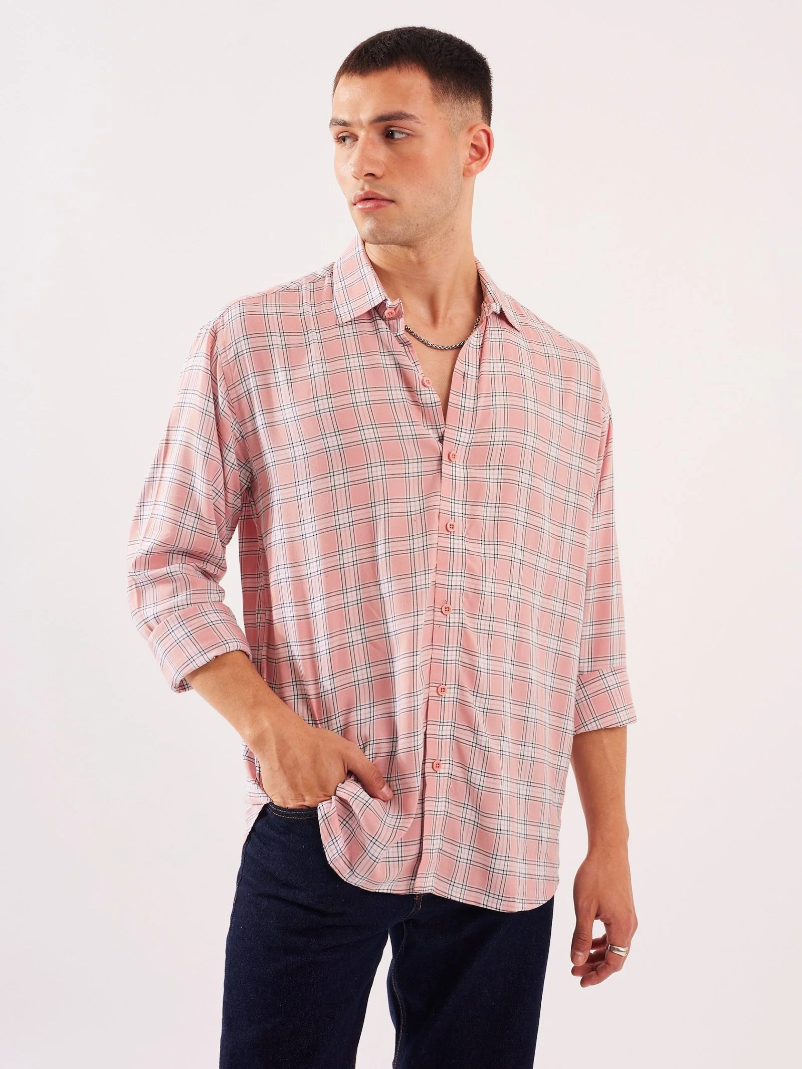Relaxed Fit Checked Shirt - Image 4