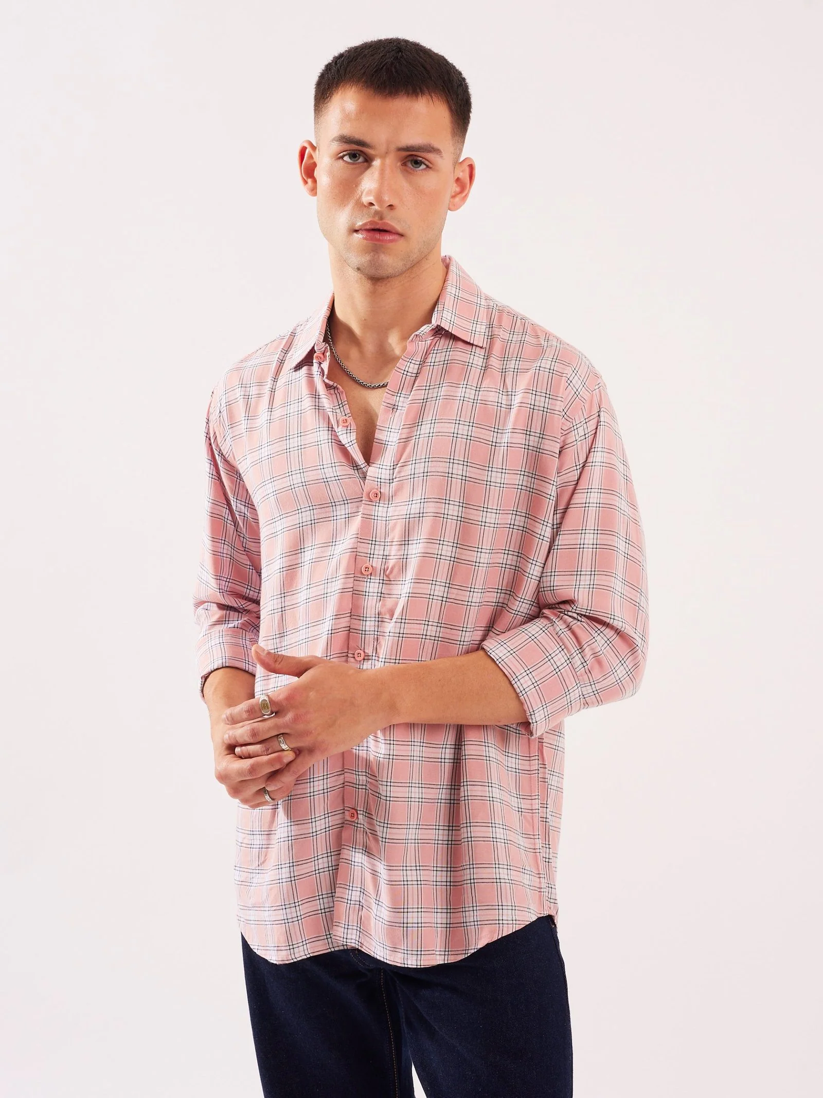 Relaxed Fit Checked Shirt - Image 5