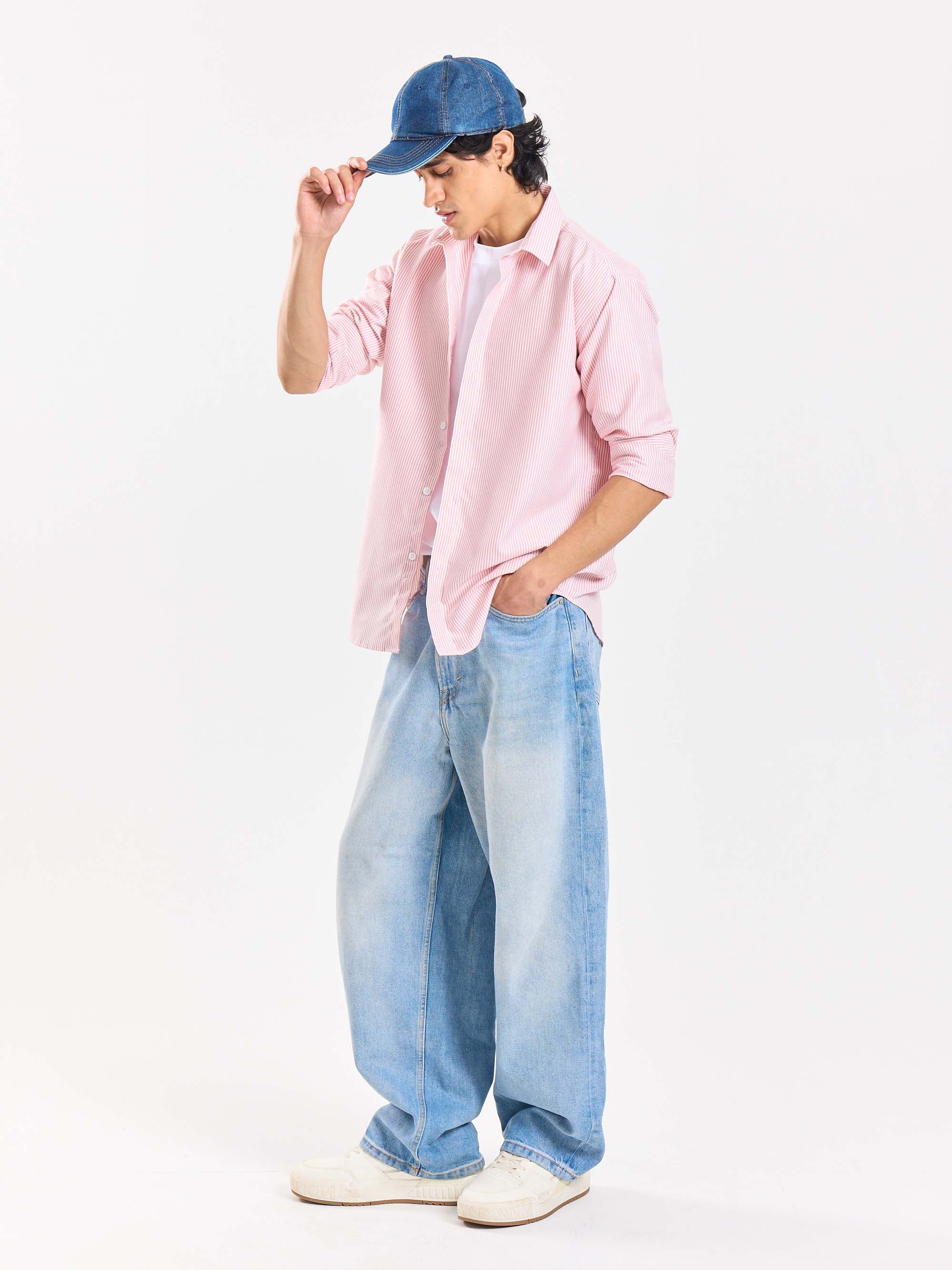 Relaxed Fit Pink Striped Shirt - Image 4