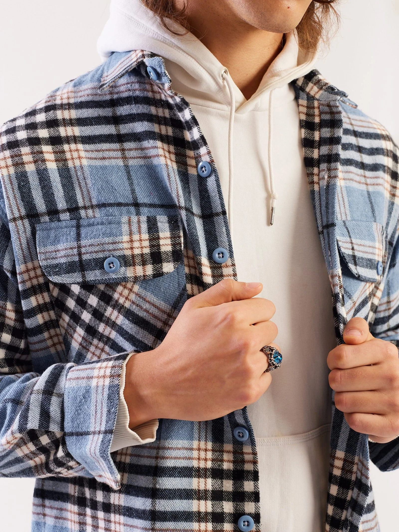 Relaxed Fit Plaid Shacket - Image 4