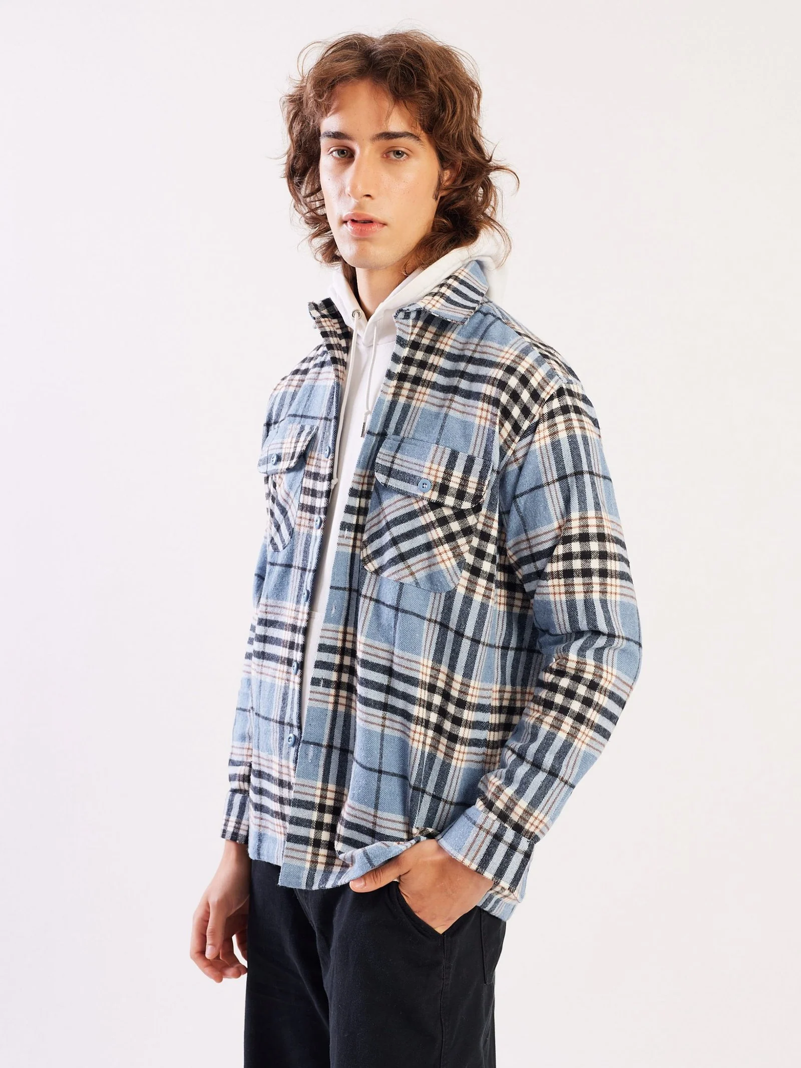 Relaxed Fit Plaid Shacket - Image 5