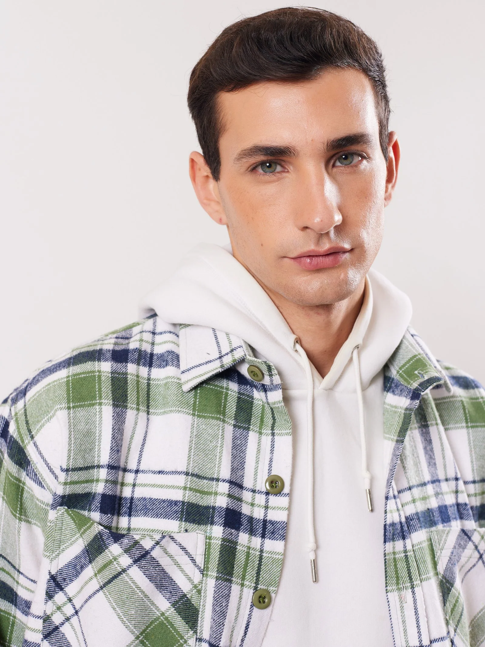 Relaxed Fit Plaid Shacket - Image 3