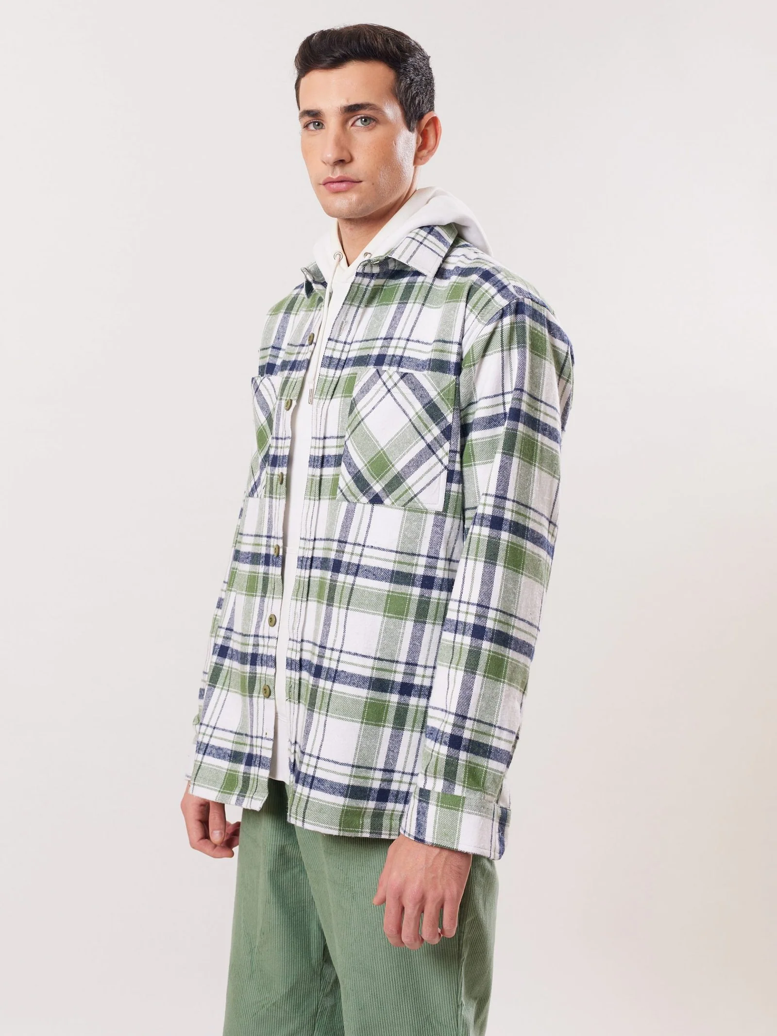 Relaxed Fit Plaid Shacket - Image 5