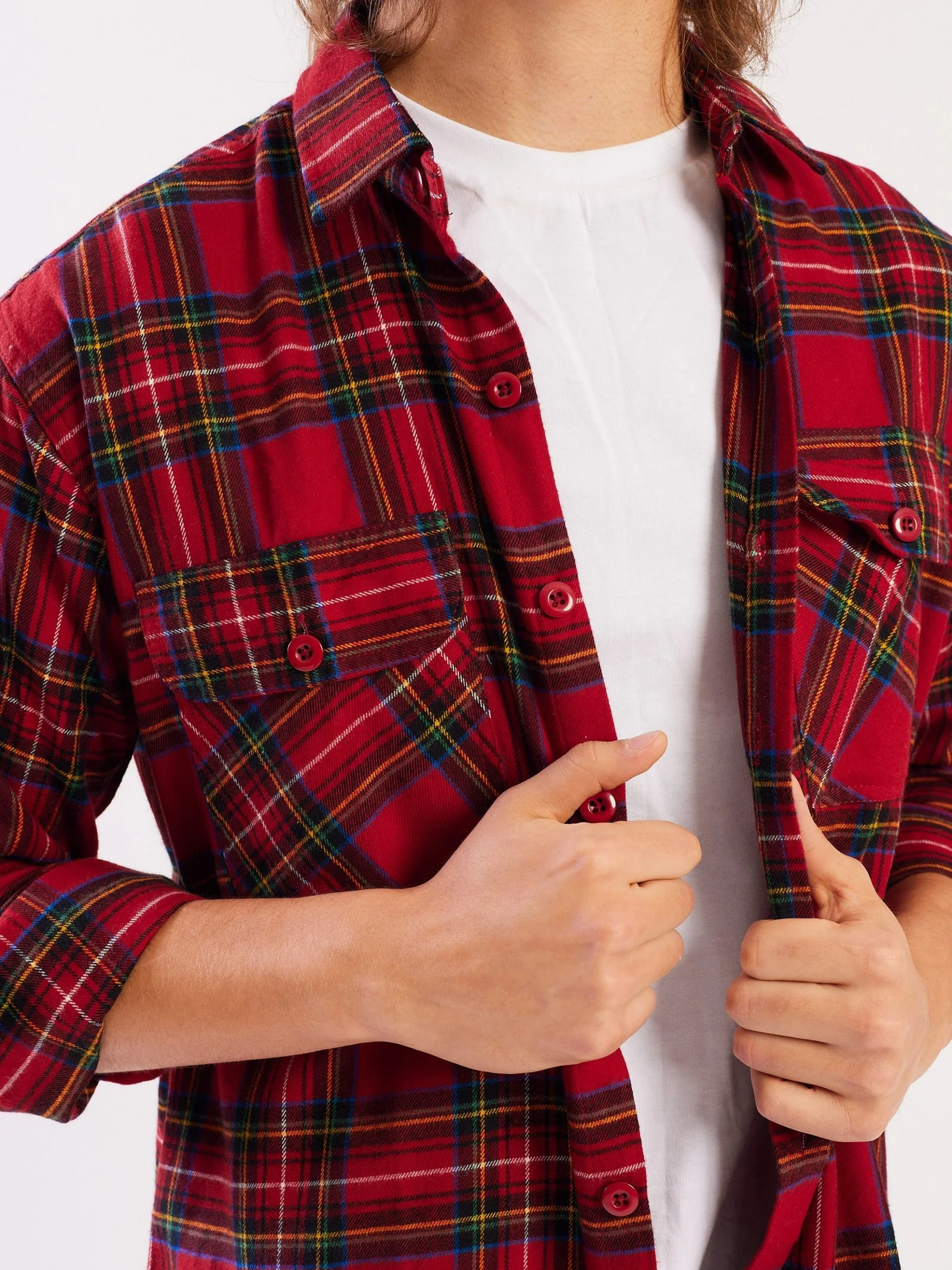 Relaxed Fit Plaid Shacket - Image 4