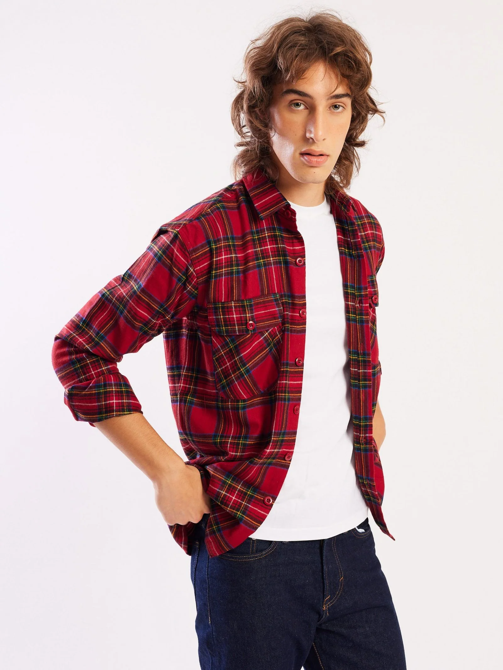 Relaxed Fit Plaid Shacket - Image 5