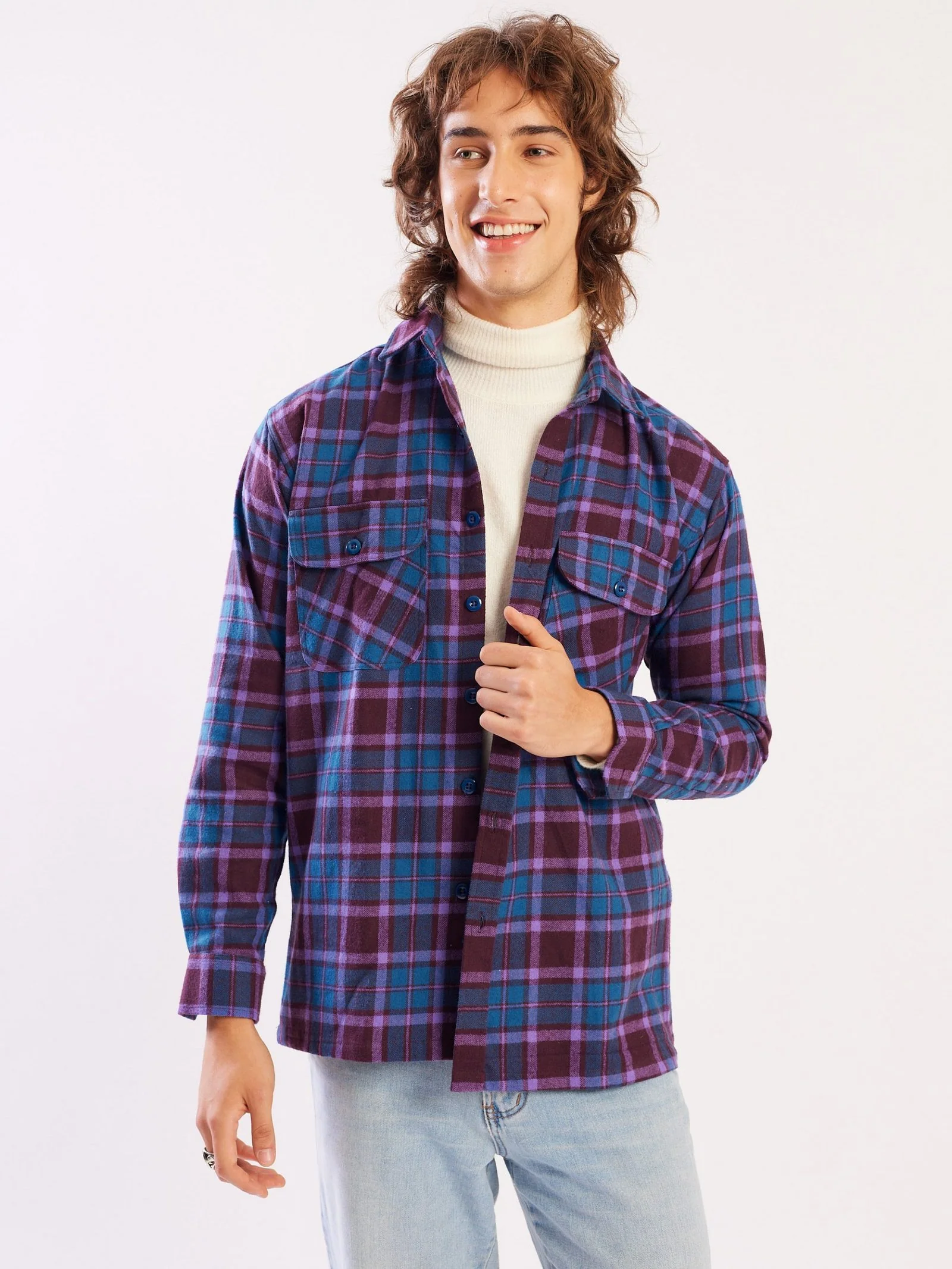 Relaxed Fit Plaid Shacket - Image 4