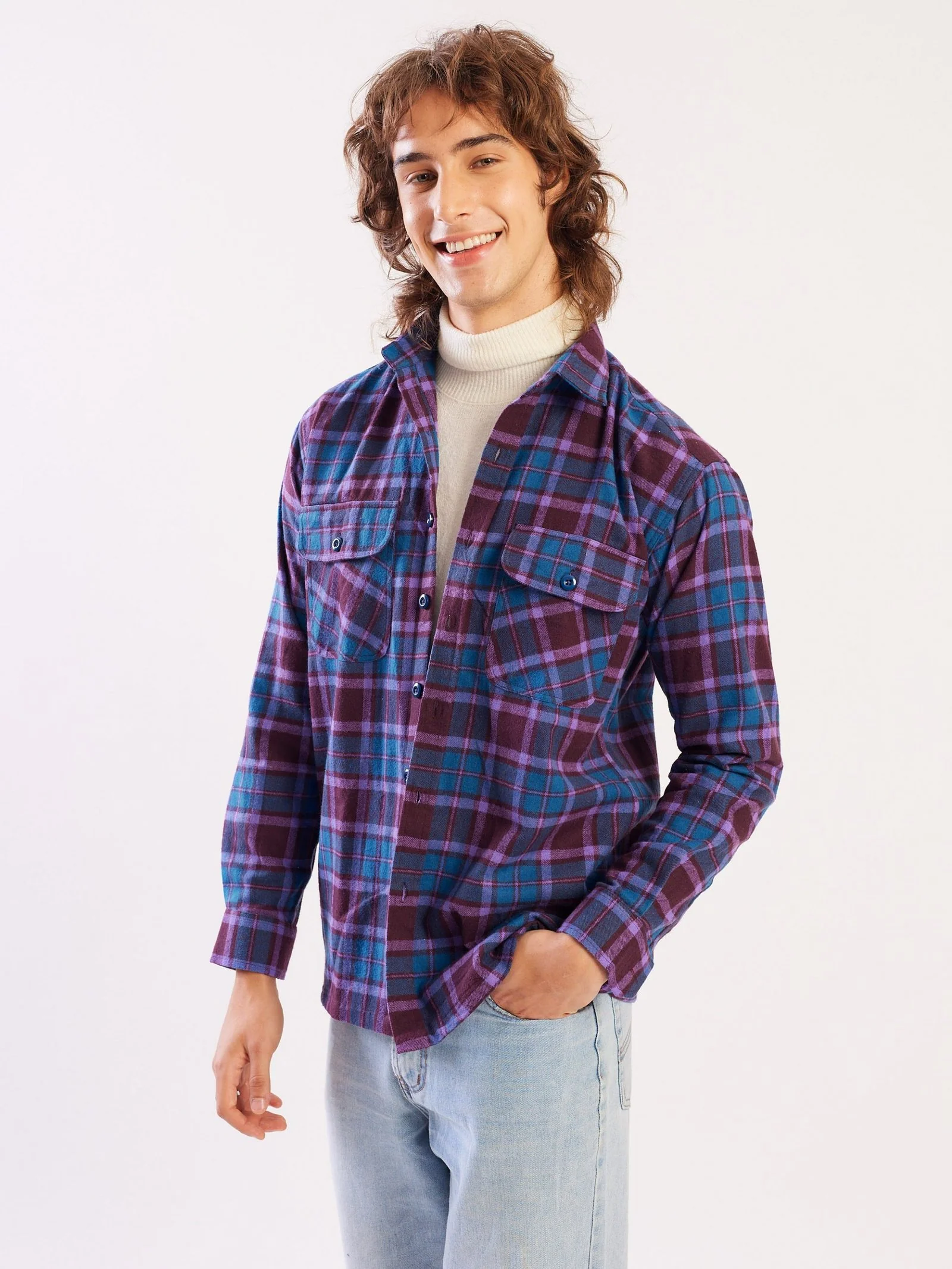 Relaxed Fit Plaid Shacket - Image 5