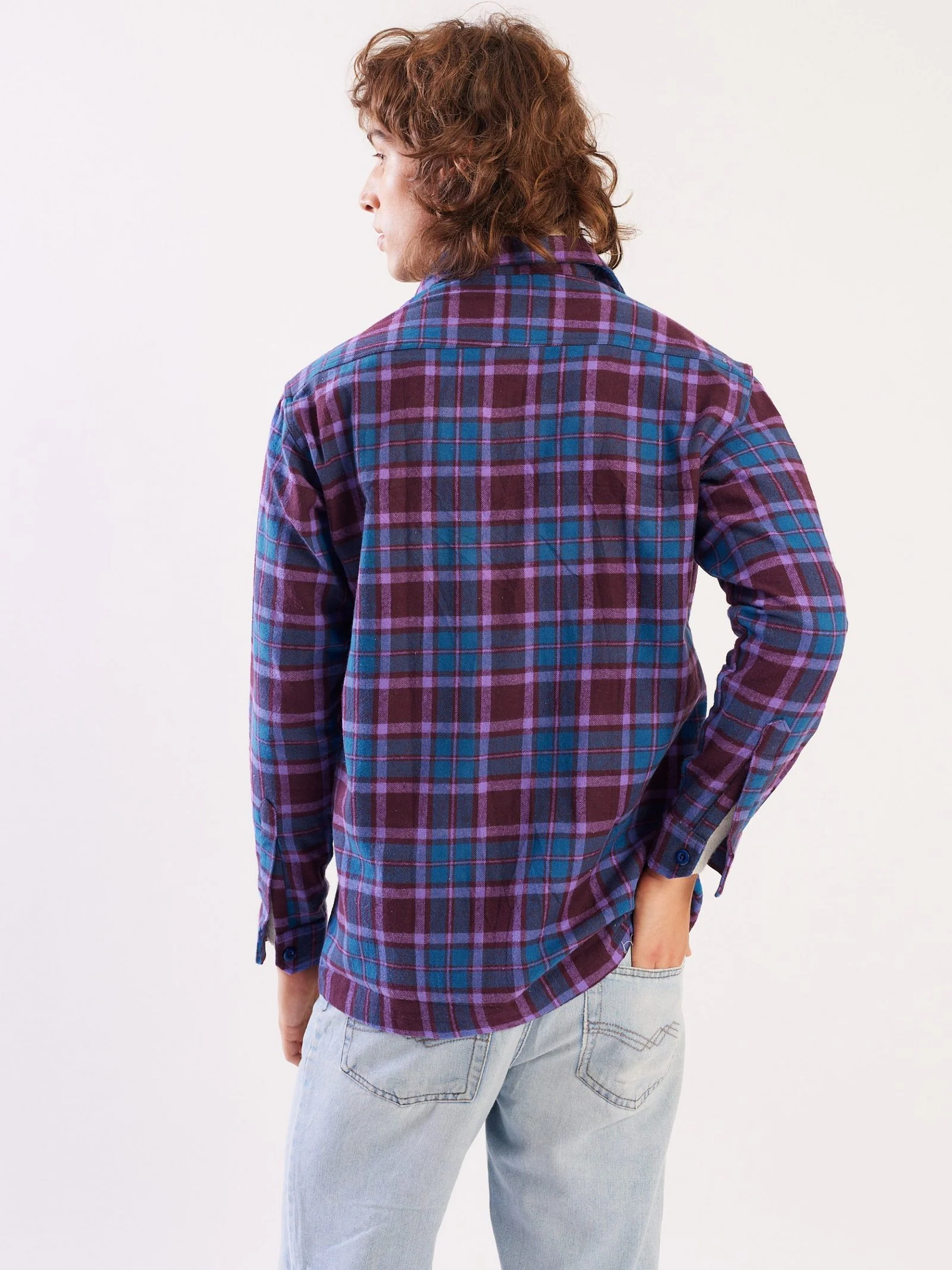 Relaxed Fit Plaid Shacket - Image 6