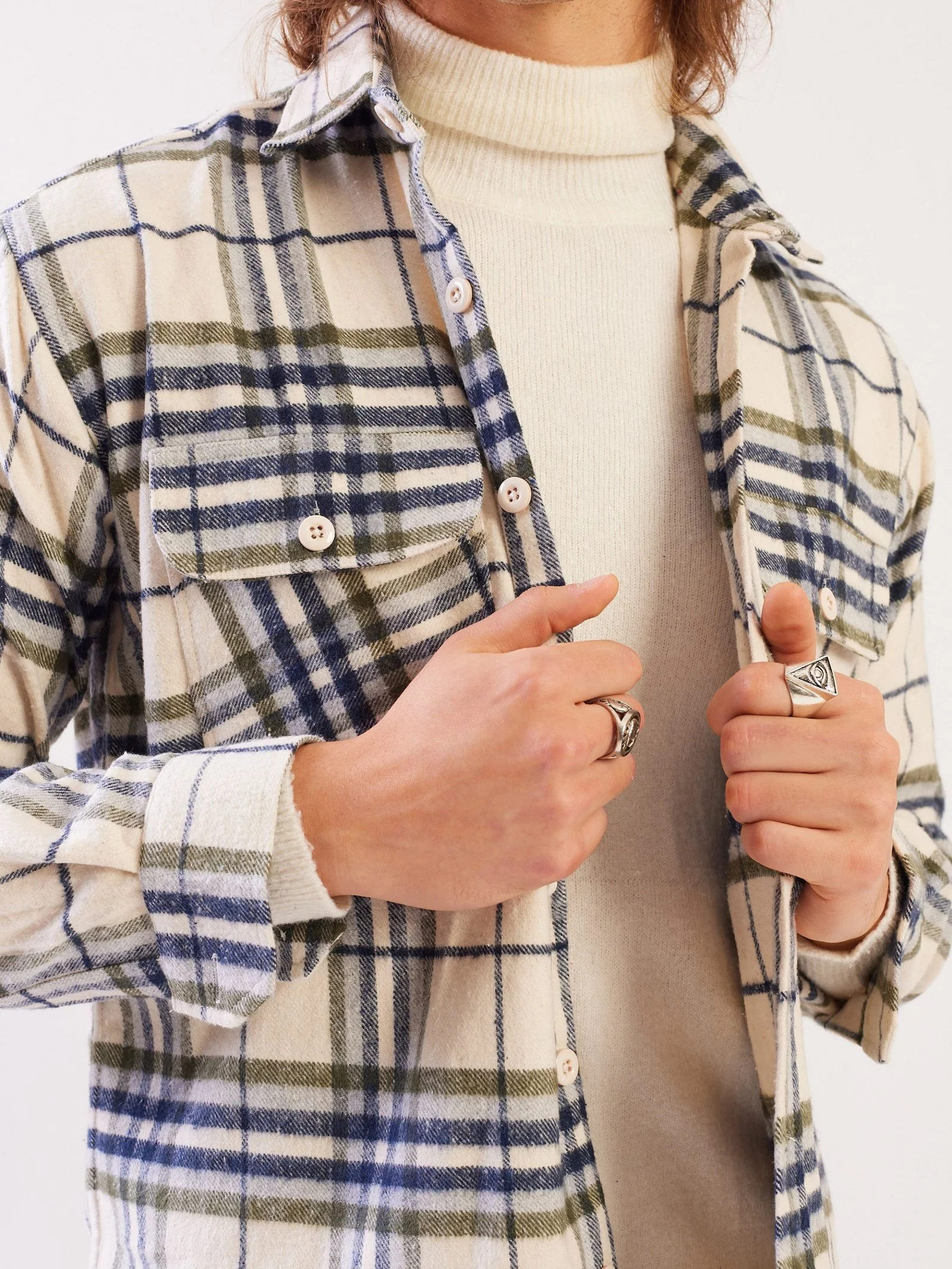 Relaxed Fit Plaid Shacket - Image 4