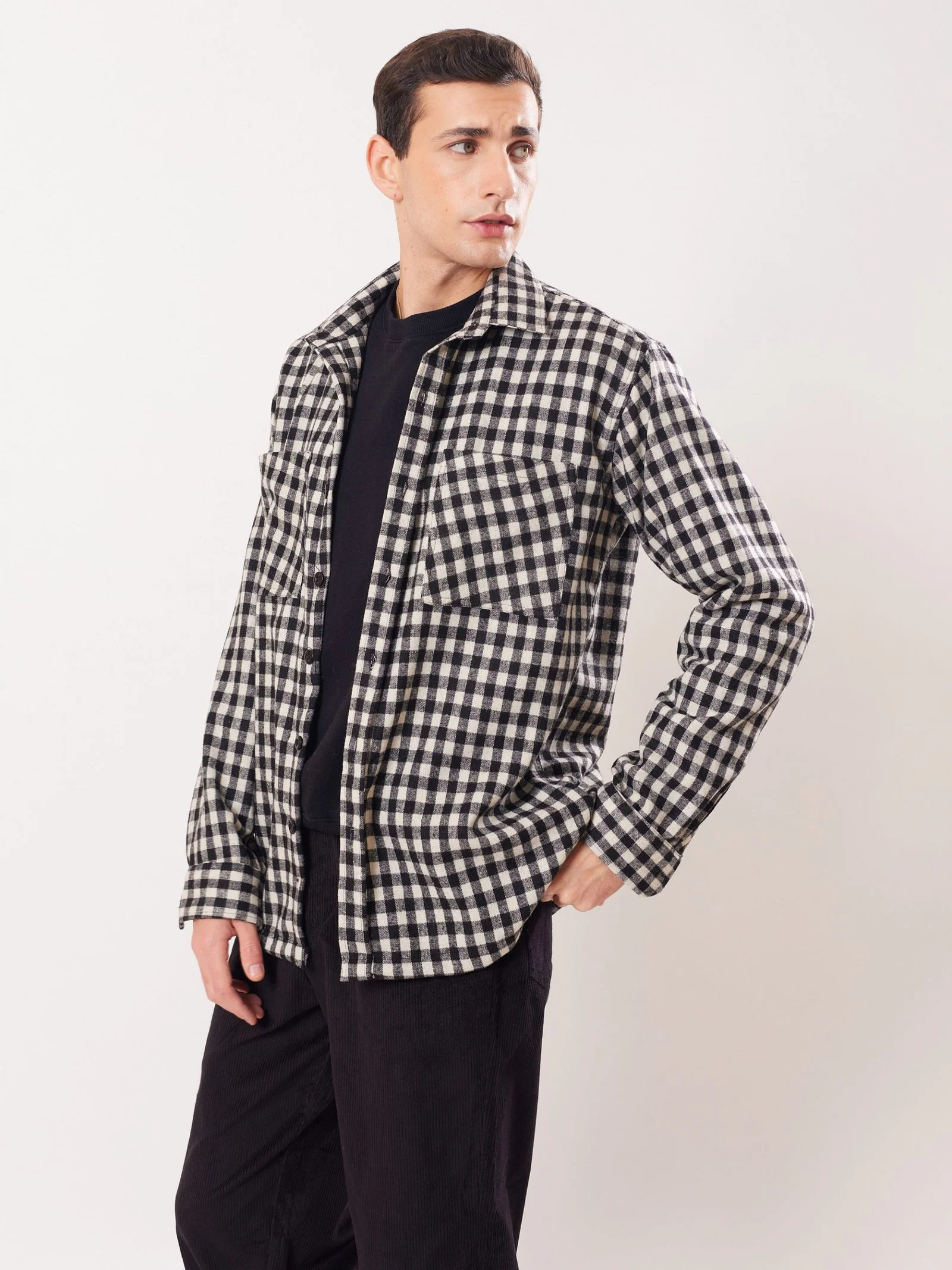 Relaxed Fit Plaid Shacket - Image 4