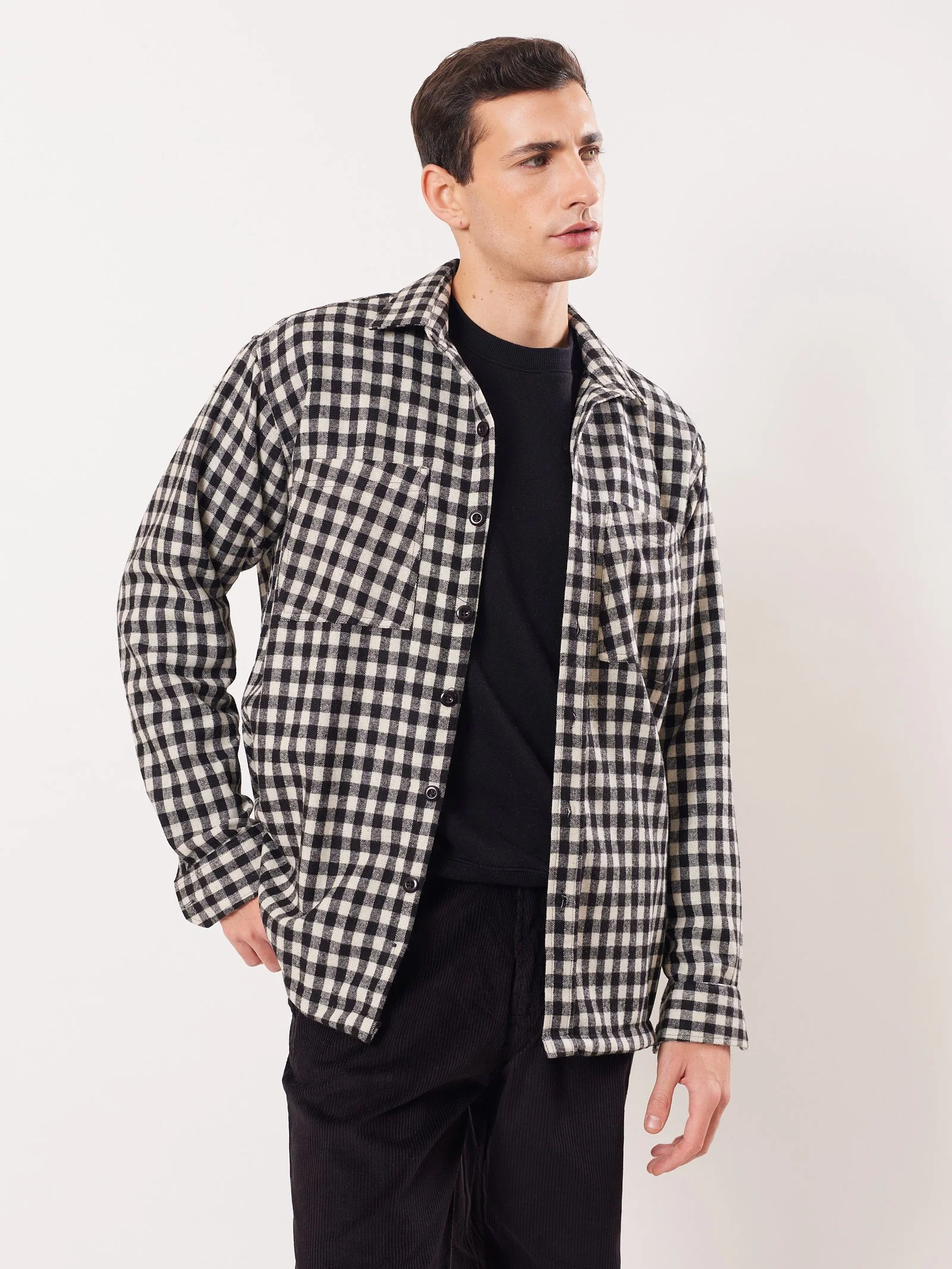 Relaxed Fit Plaid Shacket - Image 5