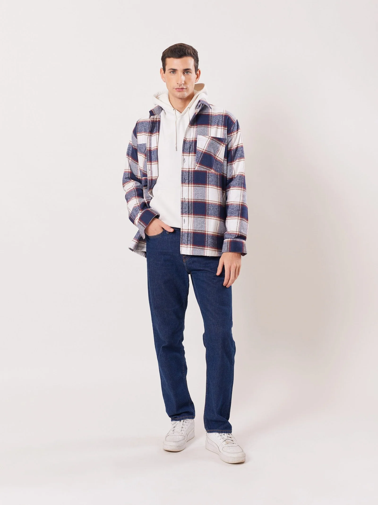 Relaxed Fit Plaid Shacket - Image 2
