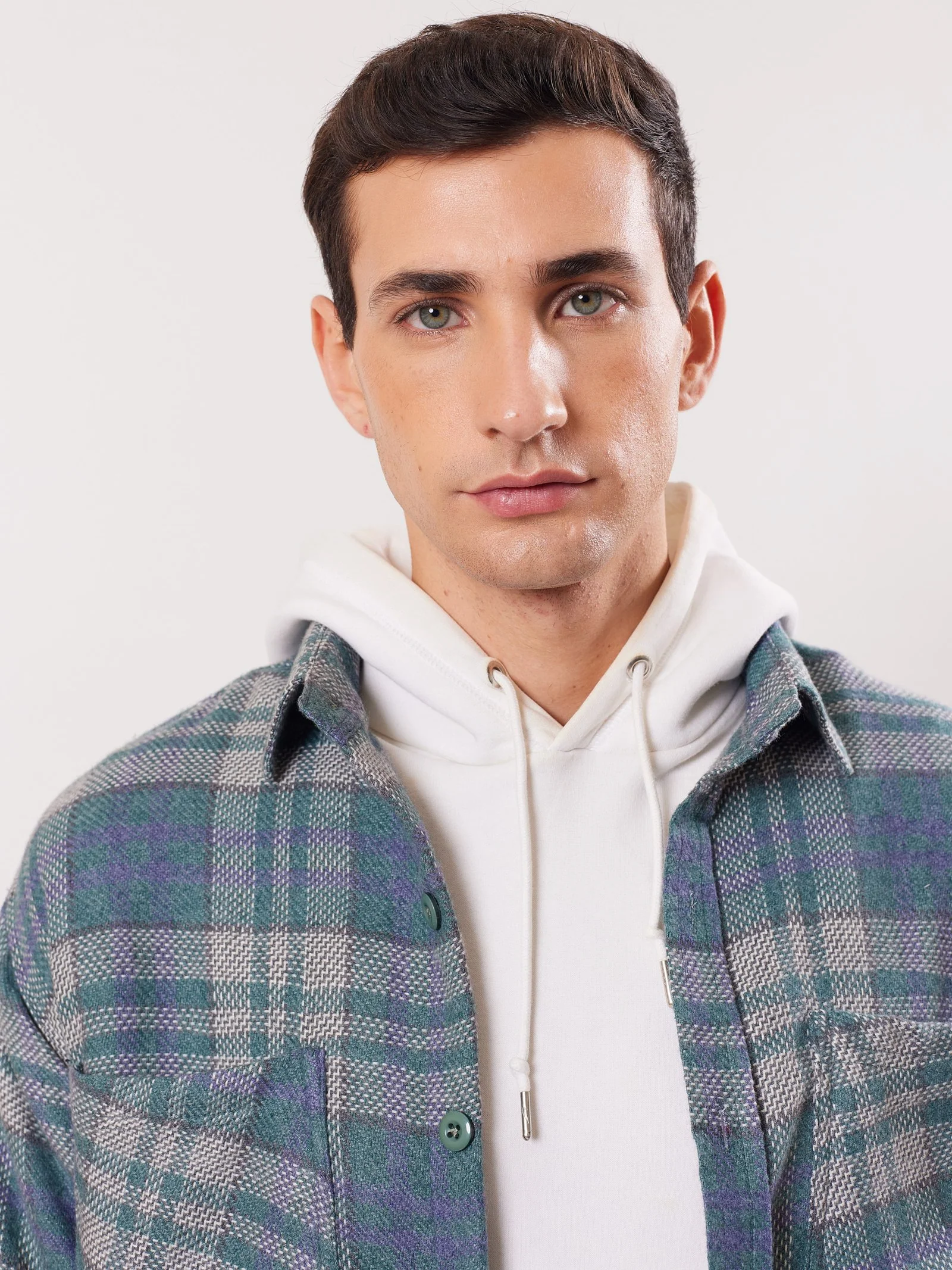 Relaxed Fit Plaid Shacket - Image 3