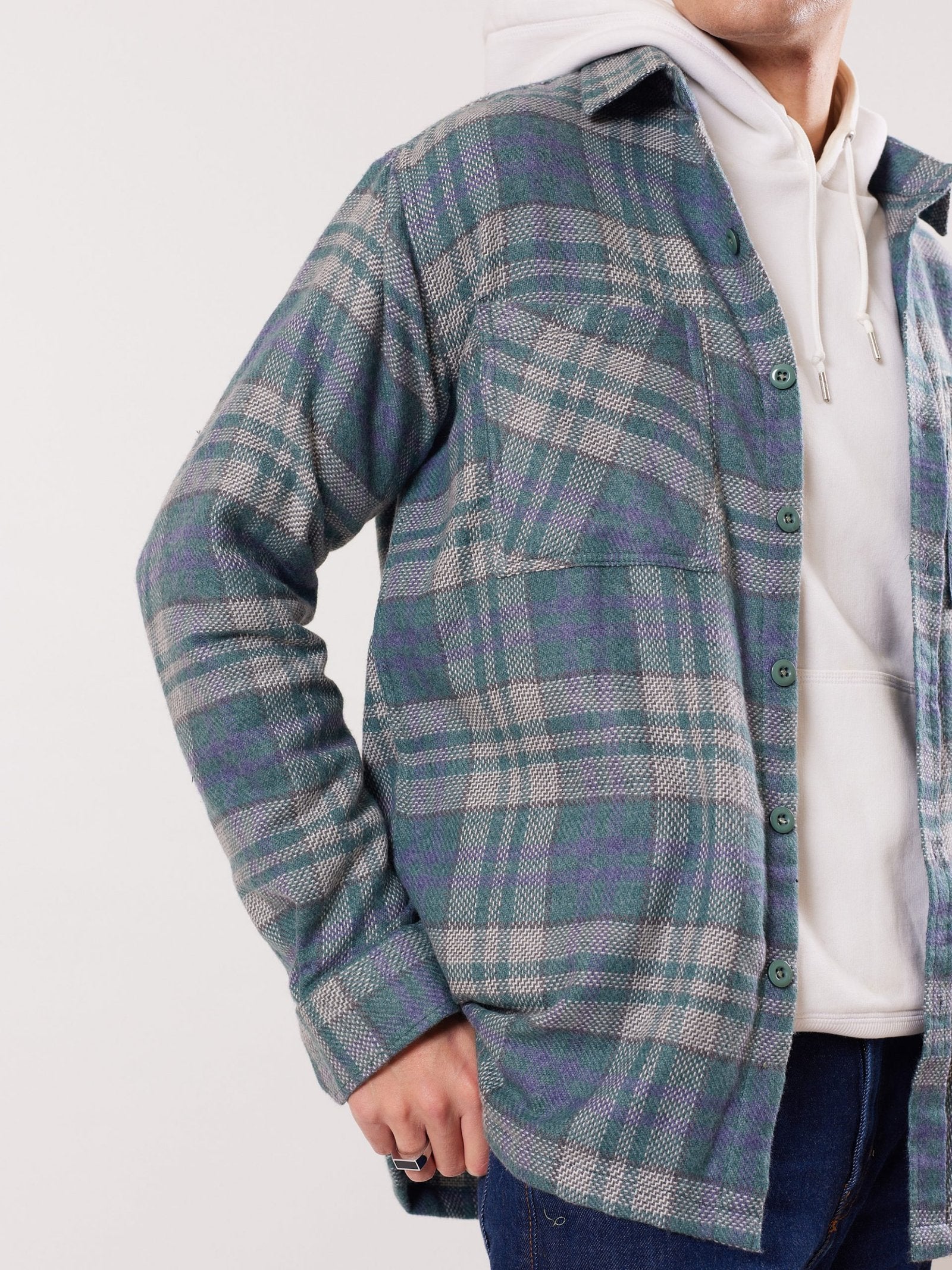 Relaxed Fit Plaid Shacket - Image 4
