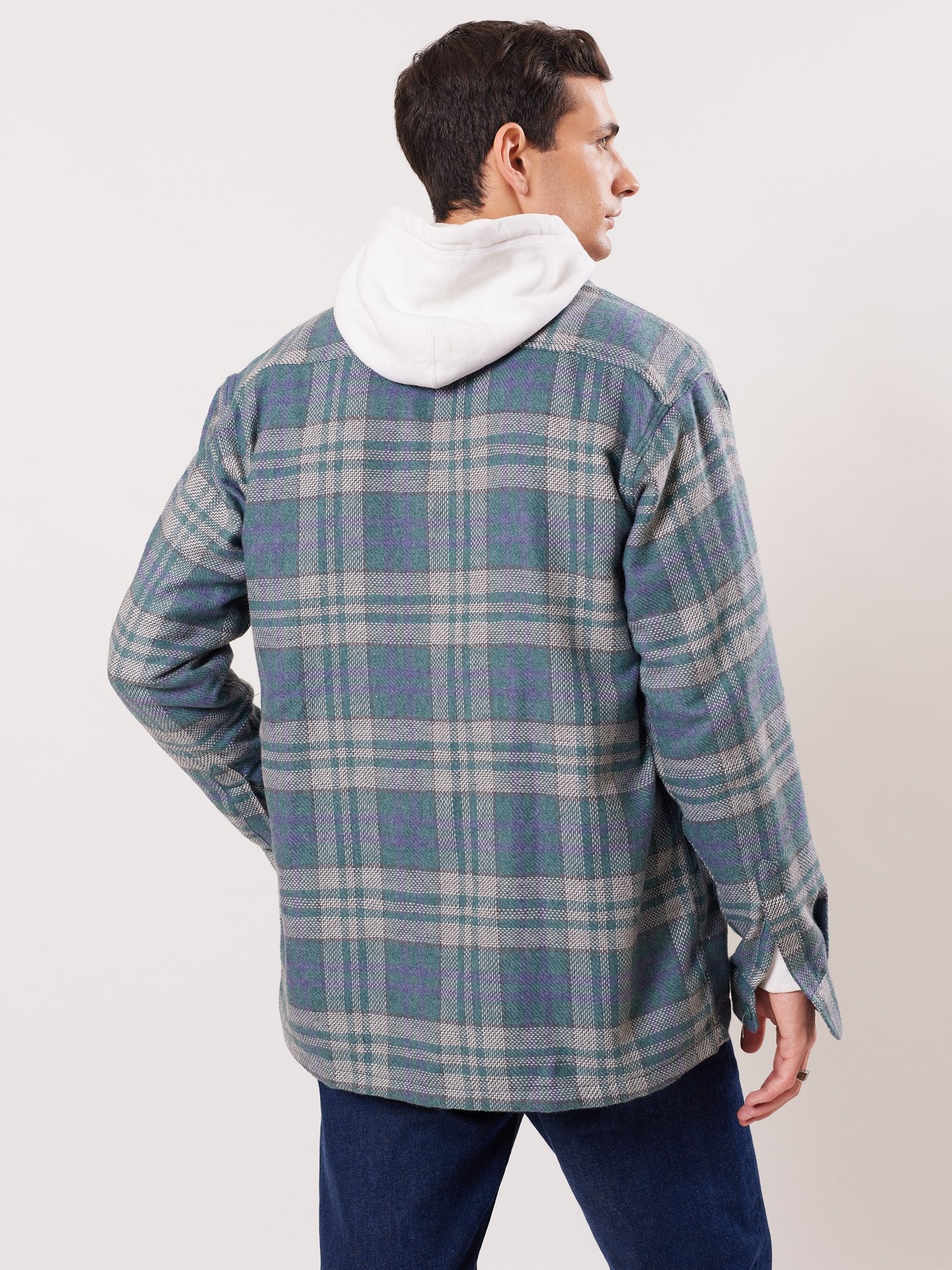 Relaxed Fit Plaid Shacket - Image 6
