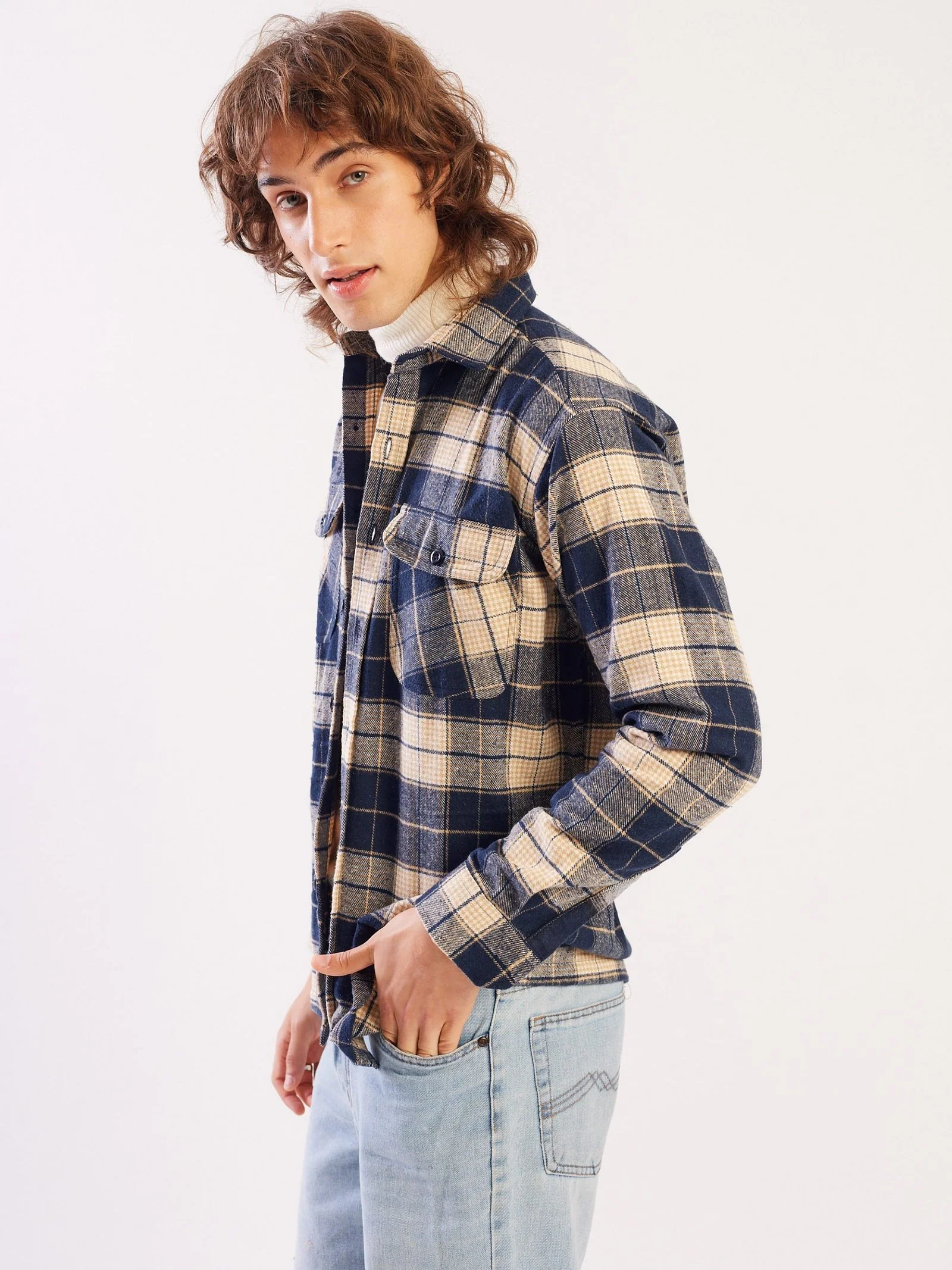 Relaxed Fit Plaid Shacket - Image 5