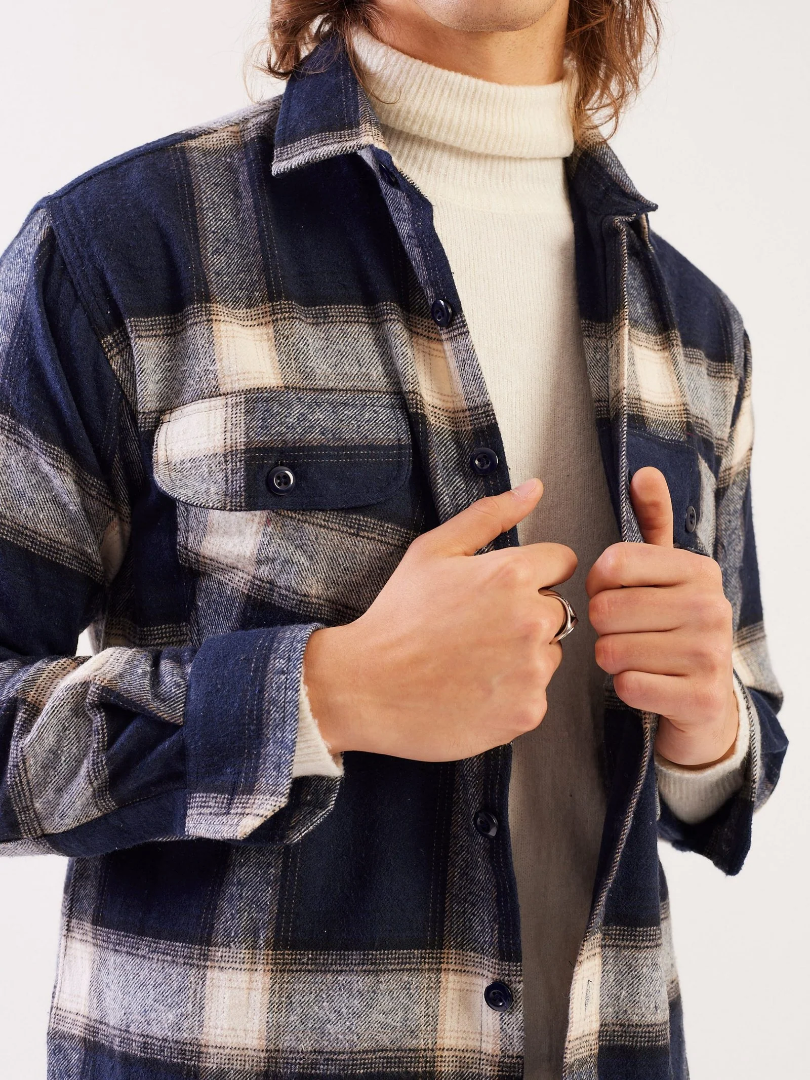Relaxed Fit Plaid Shacket - Image 4